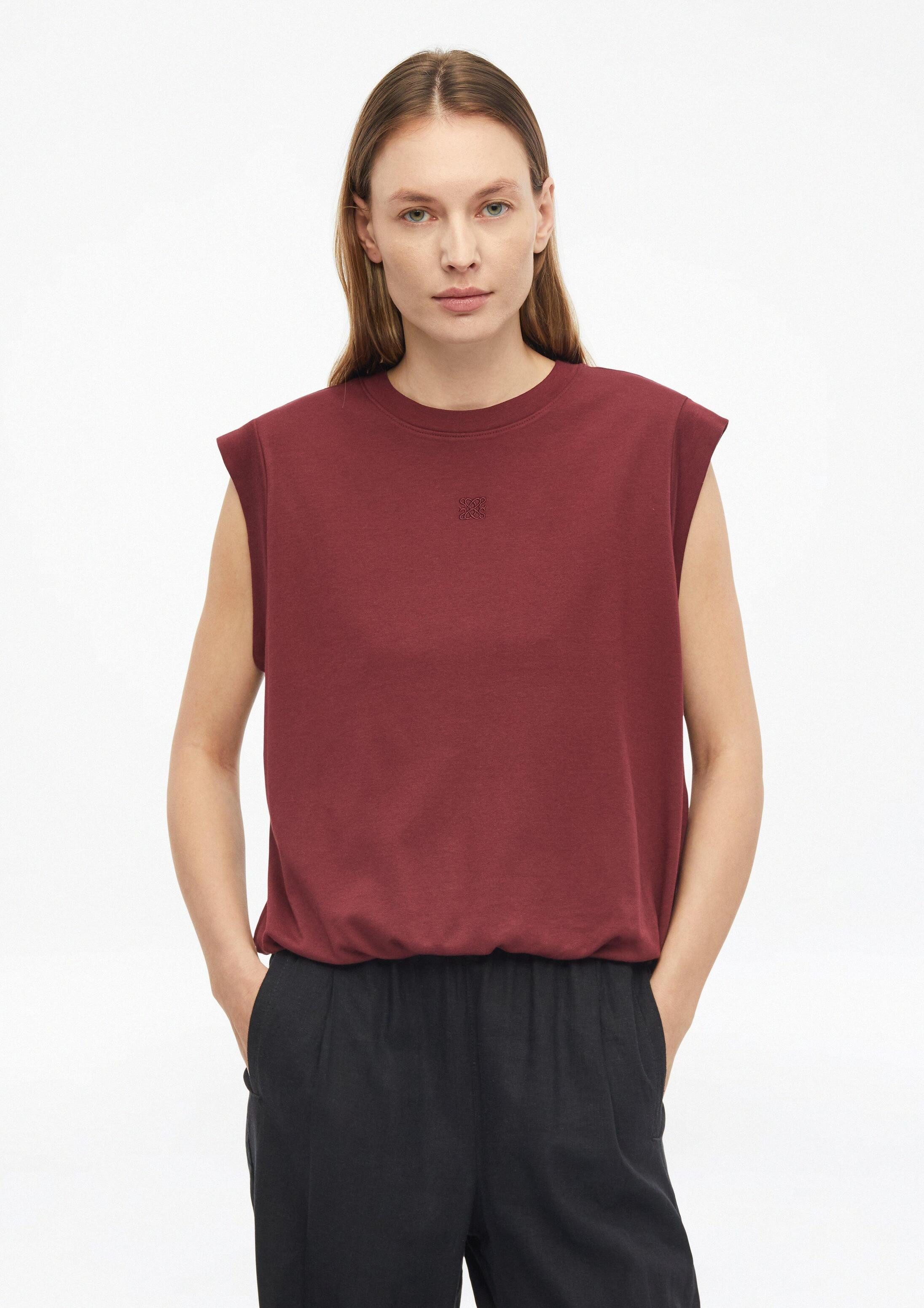 s.Oliver Kurzarmshirt T-Shirt Ärmelloses Shirt aus Interlockjersey mit Ballonsaum
