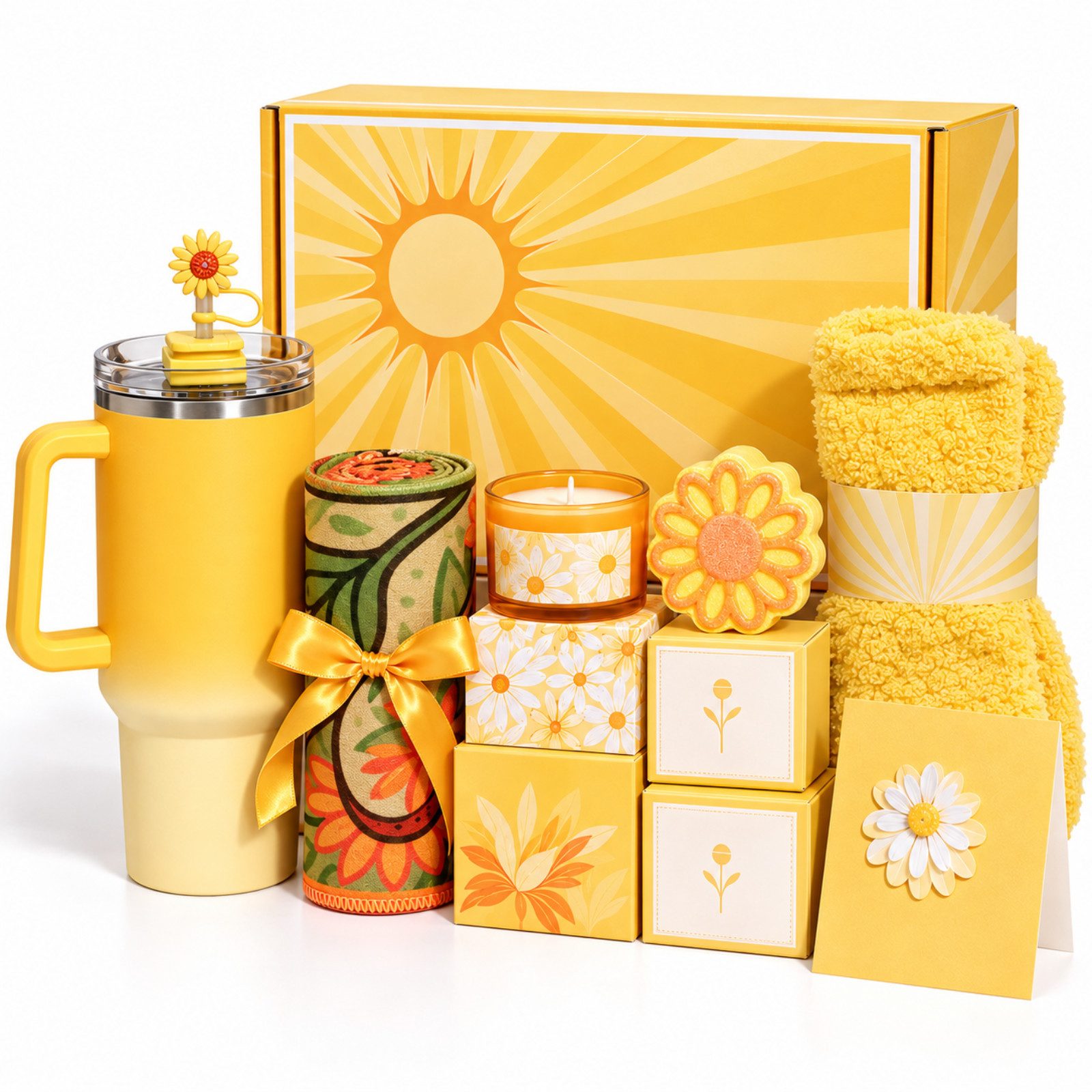 ibettertec Pflege-Geschenkbox Pflege geschenkset frauen, Weihnachtsgeschenk für Frauen, Geschenk für Frauen,Selbstpflegegeschenke für Frauen, Mütter, Schwestern, Ehefrauen, beste Freunde, Lehrer, Krankenschwestern, Kollegen, entspannendes Spa-Geschenkkorbset, isolierte Wasserflasche aus Edelstahl, Badesalz, Duftkerzen, handgemachte Diamantseife, Augenmaske aus Seide usw Schönes Halstuch mit Fransen., Schenken Sie ihr eine einzigartige und unvergessliche Überraschung