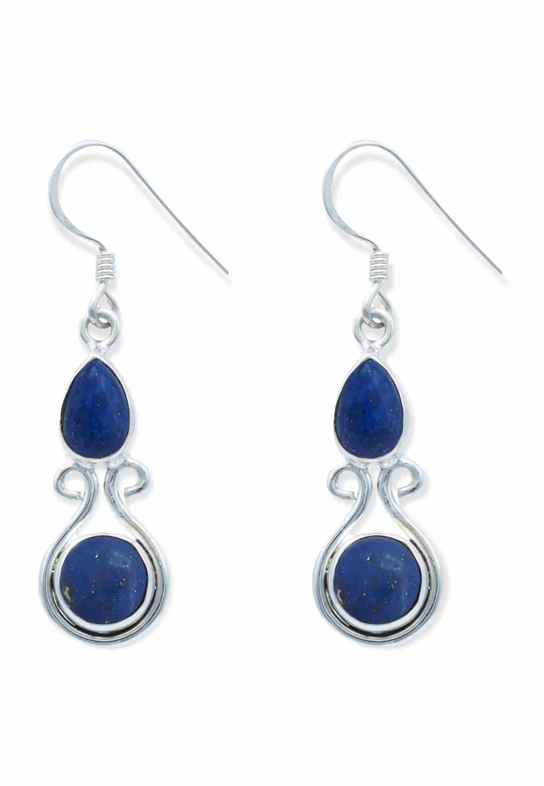 mantraroma Paar Ohrhänger DEVA aus 925 Silber mit Lapis Lazuli (Paar, Paar günstig online kaufen