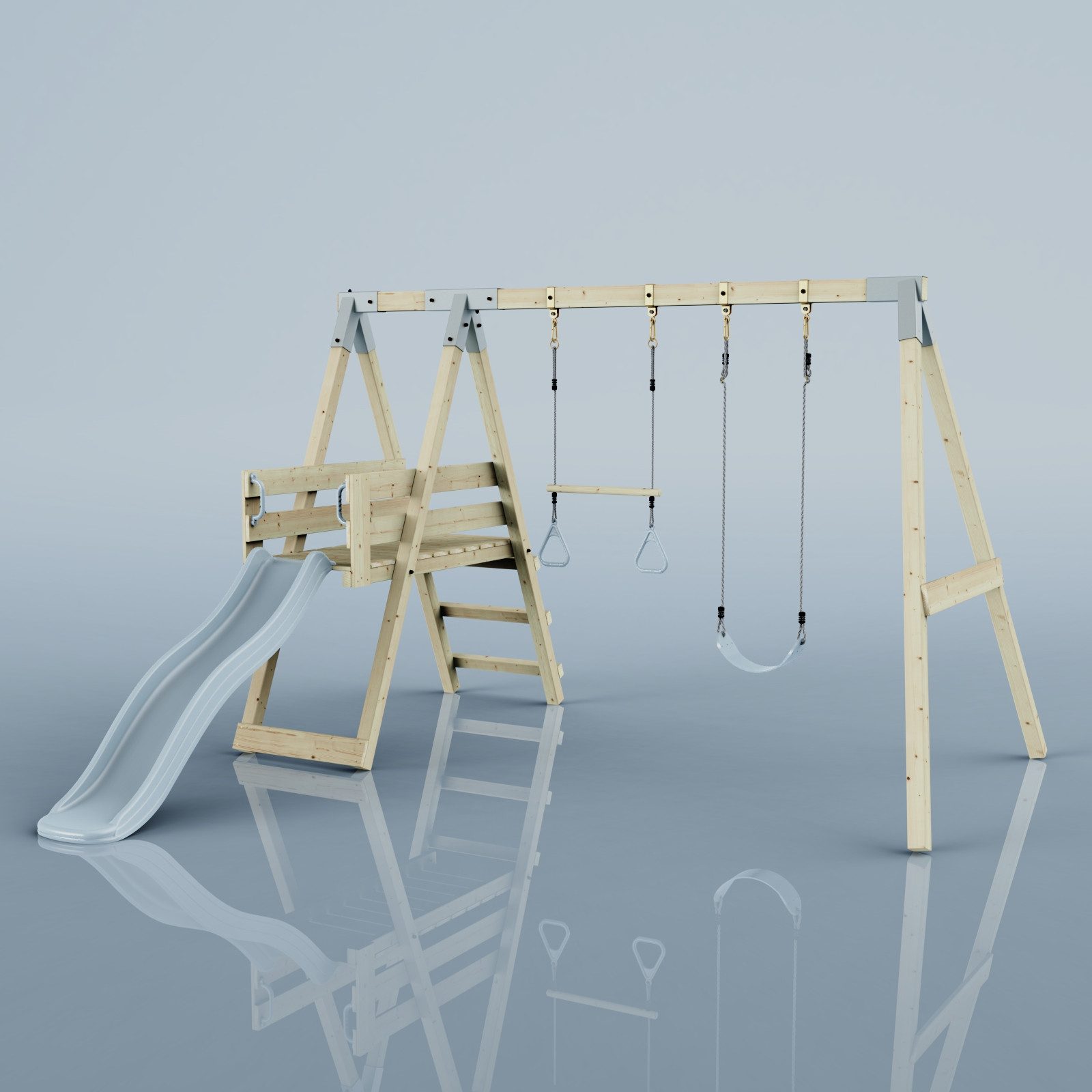 OutdoorToys Schaukelkombination Schaukel Blaumeise, aus Holz in Eisblau