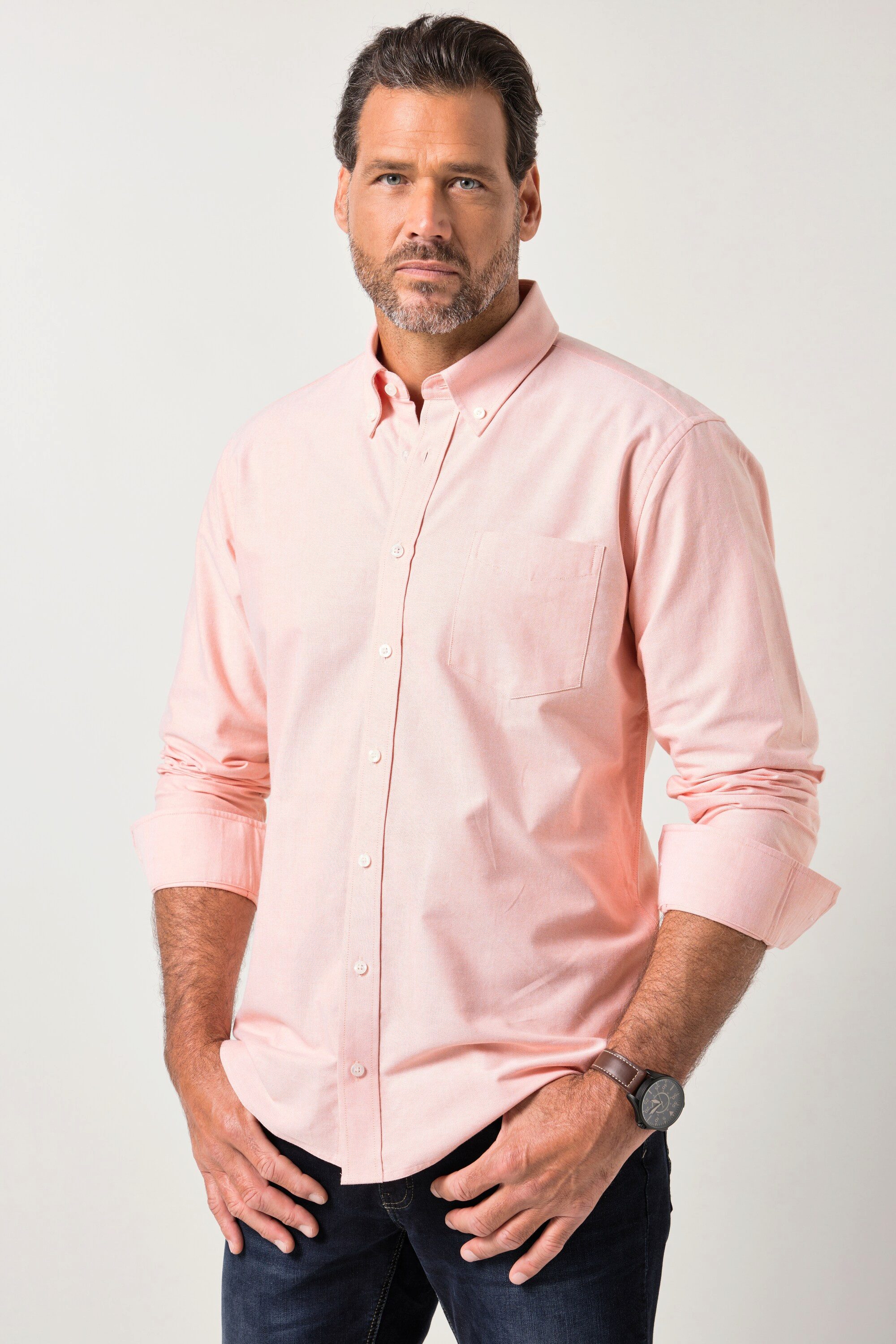 JP1880 Businesshemd Oxford-Hemd Langarm Buttondown-Kragen Modern Fit