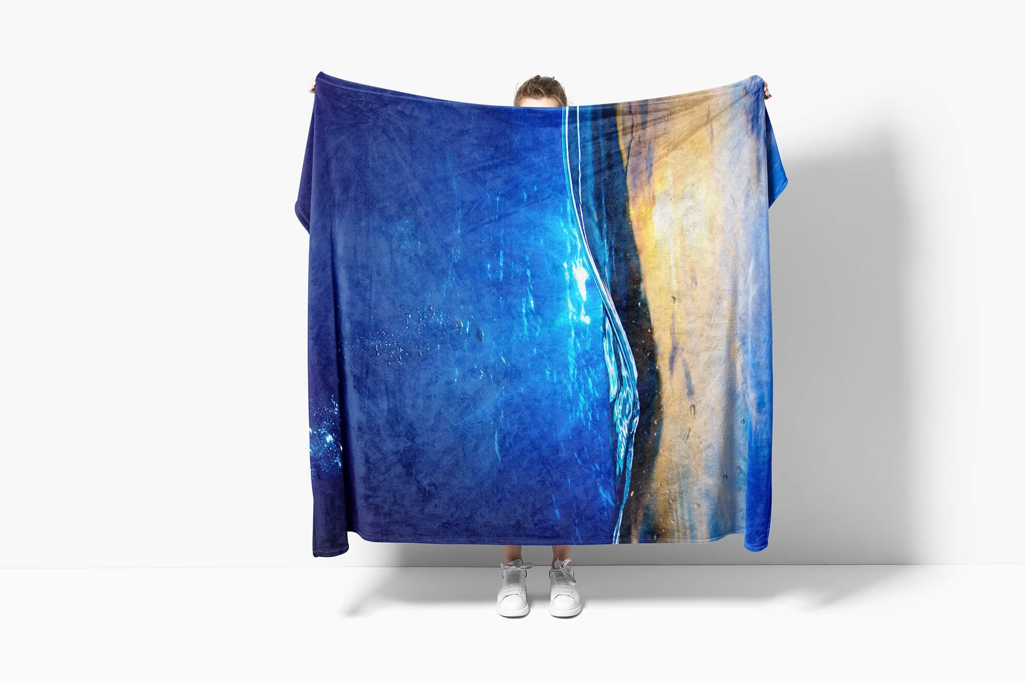 Sinus Art Handtücher Meer Saunatuch Kuscheldecke Wasser, mit unter Baumwolle-Polyester-Mix Strandhandtuch Handtuch Fotomotiv Handtuch (1-St)