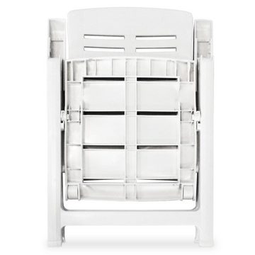 vidaXL Gartenstuhl Verstellbare Gartenstühle 2 Stk. Kunststoff Weiß (2 St)