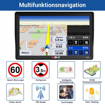 XGODY 9-Zoll, mit Sonnenblende und Freisprecheinrichtung Navigationsgerät (Europa(47 Länder), inklusive lebenslanger Kartenupdates)