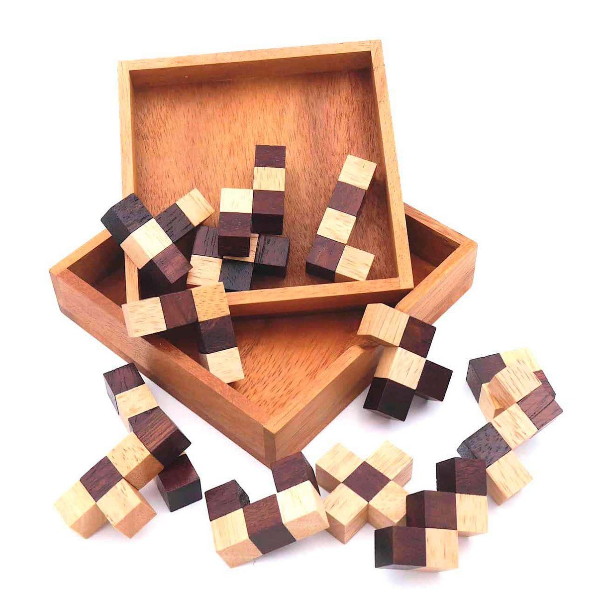 herausforderndes, Holzspiel - ROMBOL Schachbrett-Puzzle Denkspiele Spiel, variantenreiches Denkspiel, Legespiel