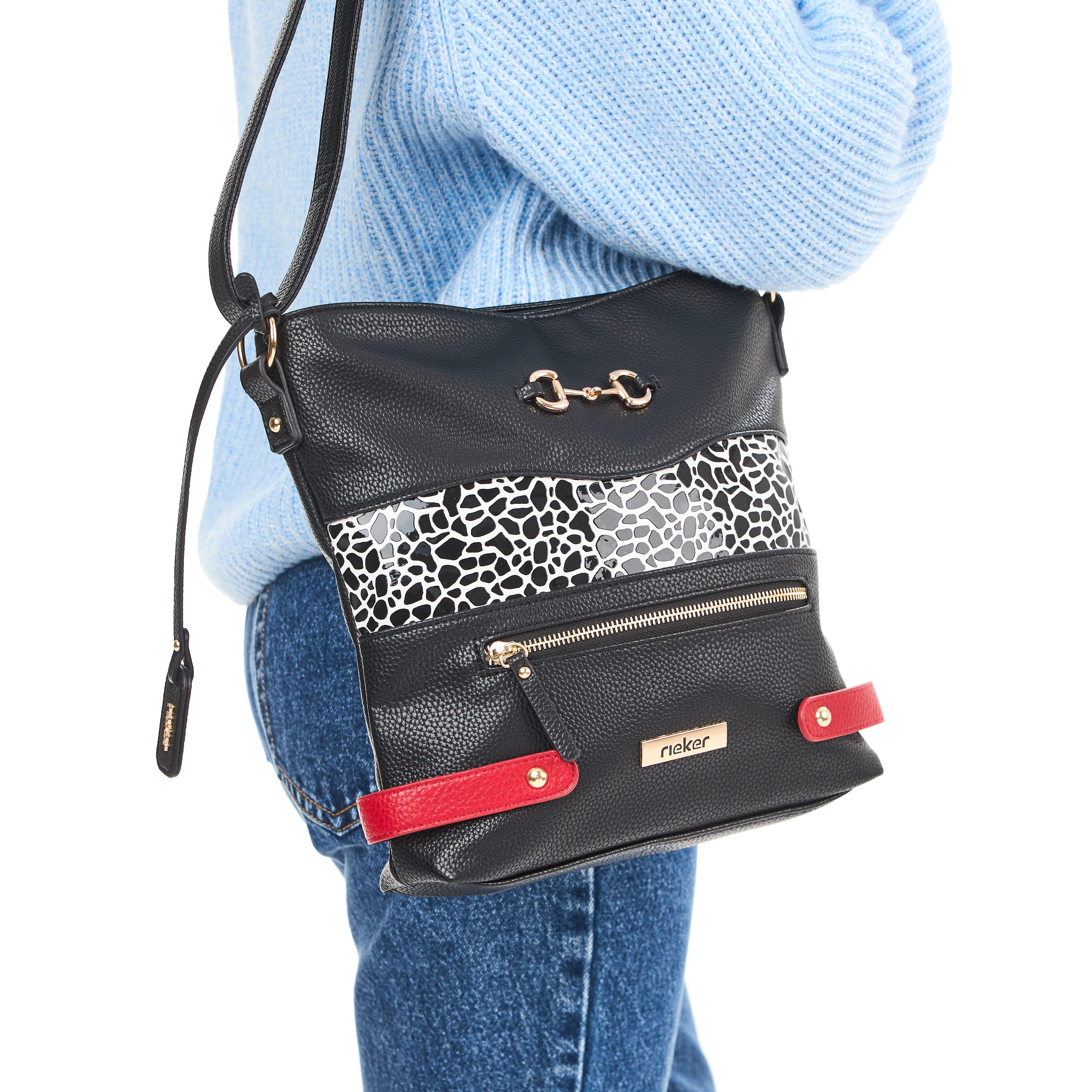 Rieker Umhängetasche, Schultertasche mit verstellbarem Umhängeriemchen, modische Akzente