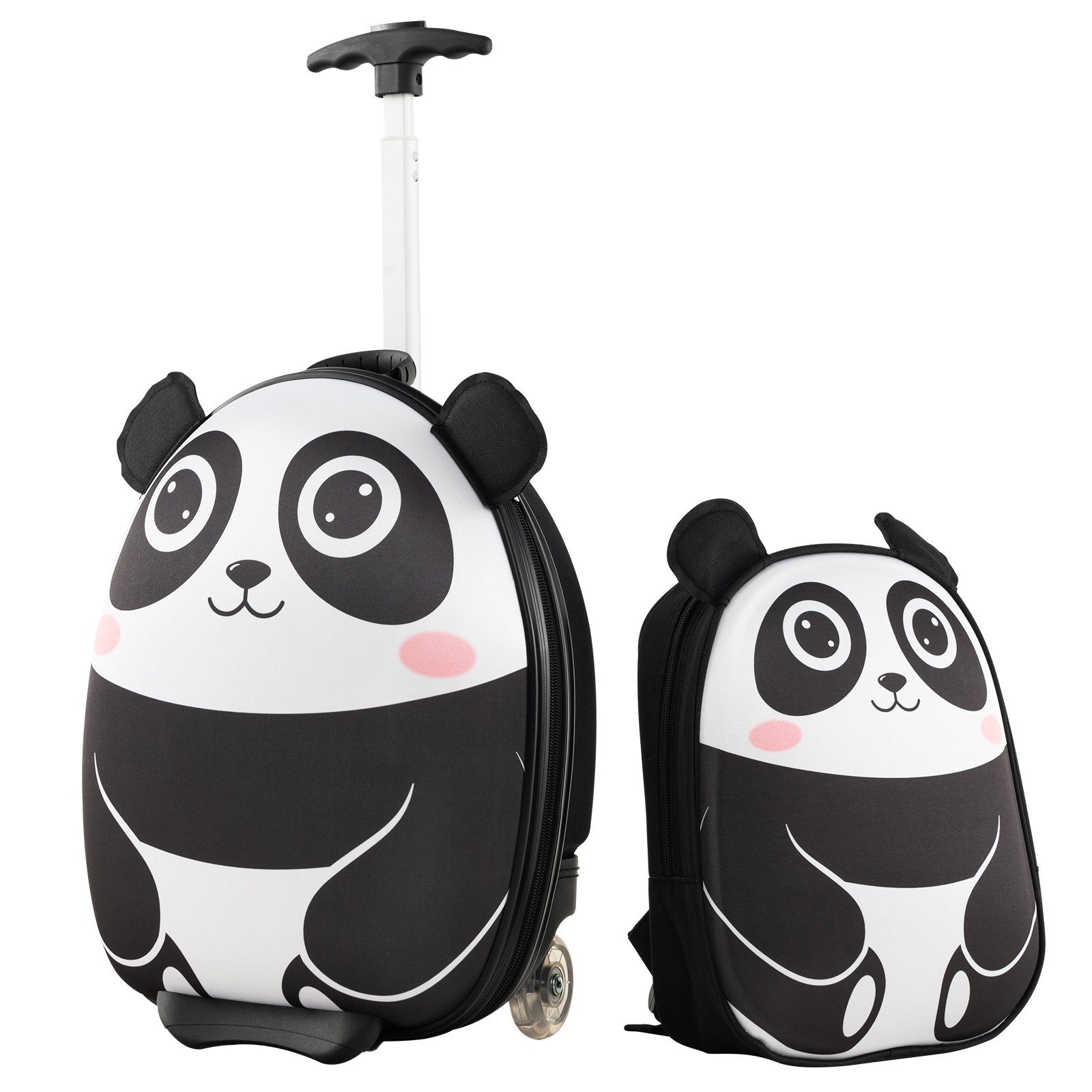 COSTWAY Kinderkoffer Kindertrolley Set, verstellbar, mit Rucksack