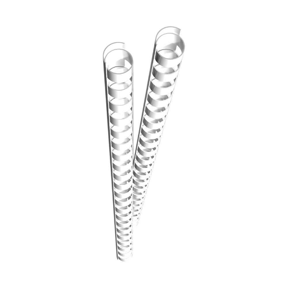 GENIE Plastikbindegerät Kunststoffspiralen DIN A4, 10 mm, 25 Stück, 21-Ring-System, bis 65 Blatt, 180° umschlagbar