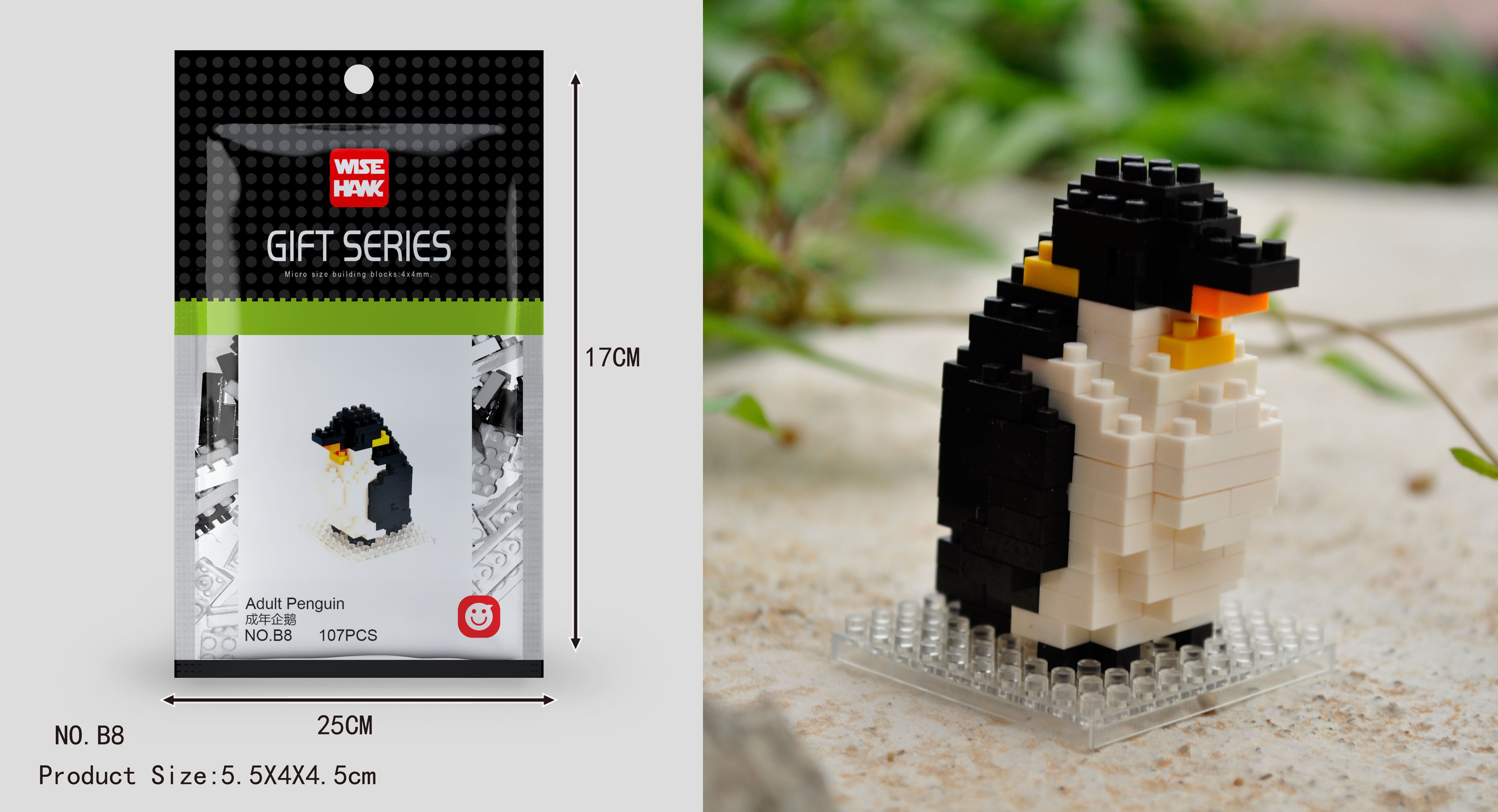Tinisu Pinguin Figur Bausteine Modell LNO Micro-Bricks Konstruktions-Spielset