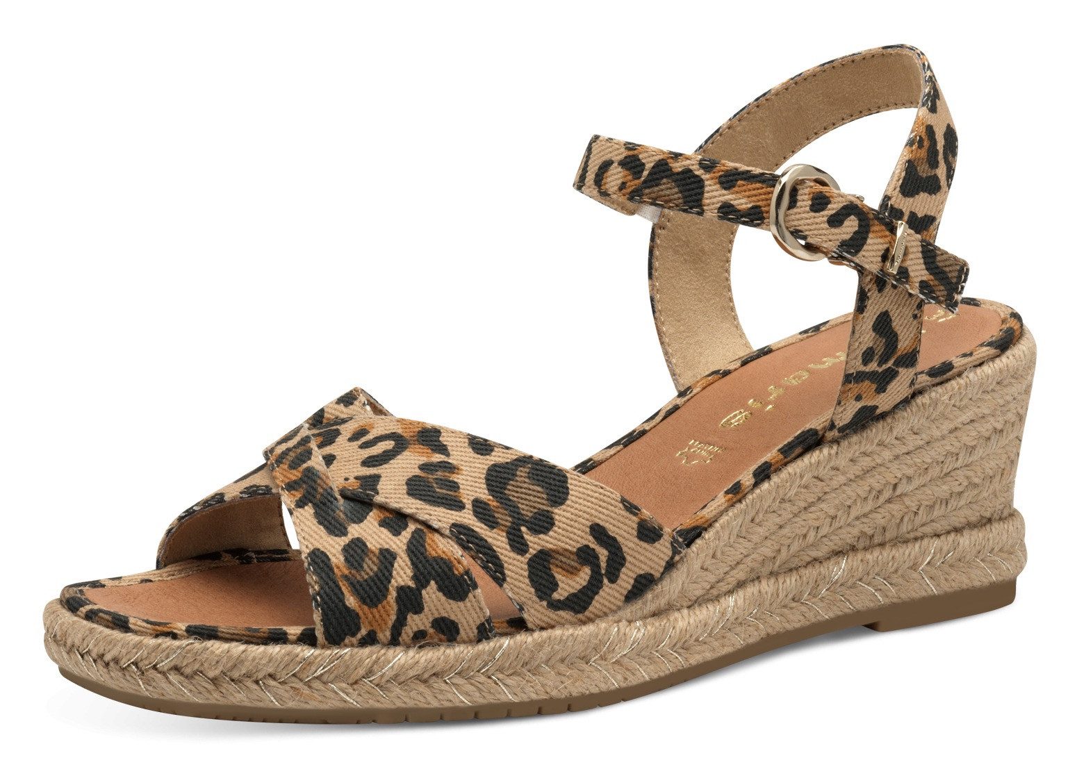 Tamaris Keilsandalette, Riemchensandale, Sommerschuh mit modischer Kreuzbandage