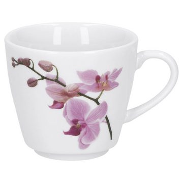 van Well Tasse 6er Set Espressotasse mit Espressountertasse Kyoto Orchidee