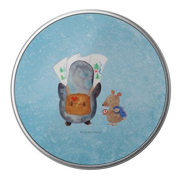 Mr. & Mrs. Panda Aufbewahrungsdose Pinguin & Maus Wanderer - Eisblau - Geschenk, Geschenkbox, Abenteurer (1 St), Besonders glänzend