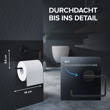 ovimar Toilettenpapierhalter (1-St), aus Edelstahl in Schwarz zur Zum Bohren