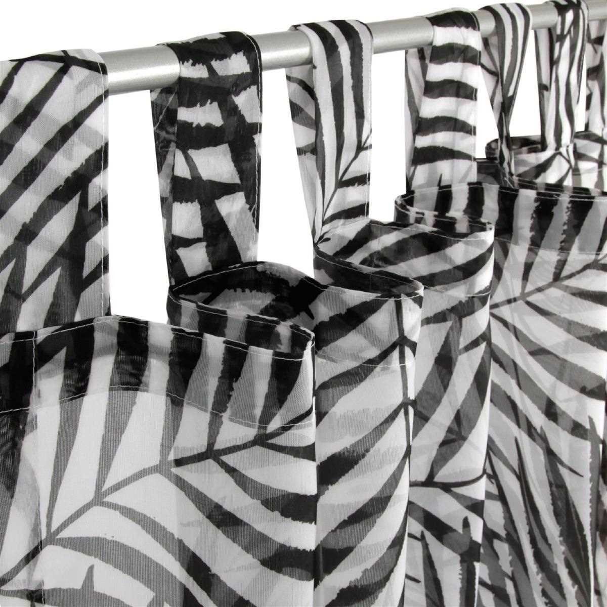 Druck, (1 Arsvita, transparent, Voile, Gardine in Schlaufen Ausführungen Black&White mit verschiedenen Vorhang, Voile Dekoschal St), Halbtransparenter