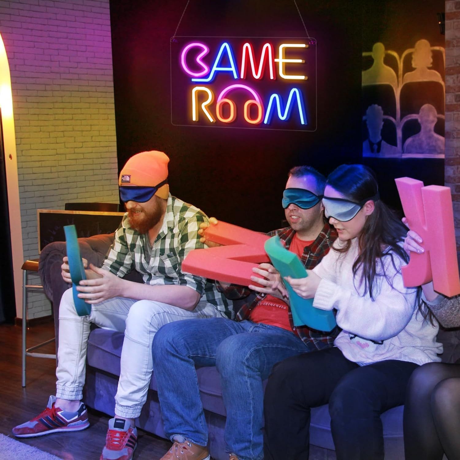 MUPOO LED Dekolicht Game Room LED-Neonschild,Dimmbar Wanddekoration,USB Neon Sign, 40x25cm, Acryl Panel,Gaming Zimmer,Schlafzimmer,Geschenke Deko