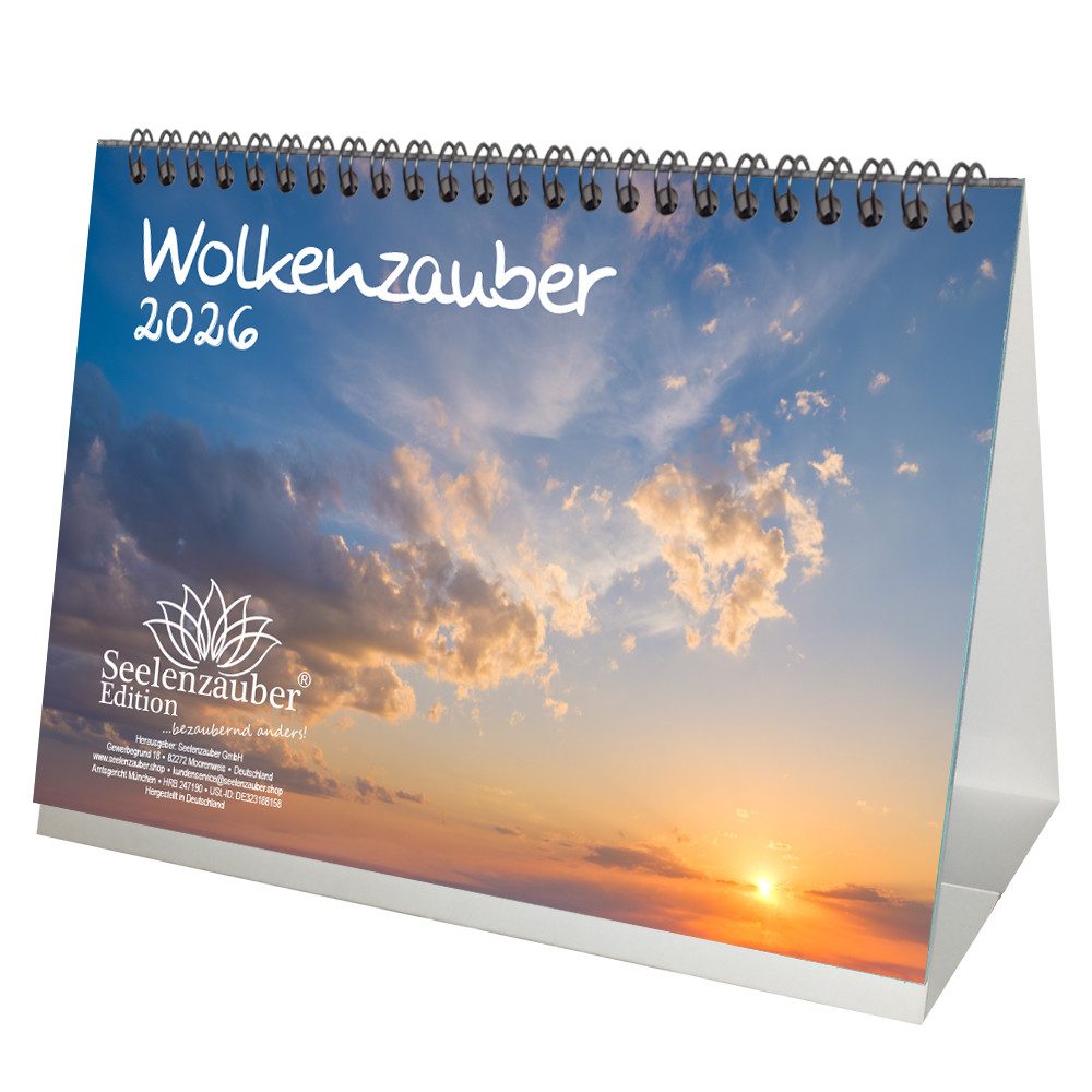 Seelenzauber Tischkalender Wolkenzauber DIN A5 Tischkalender für 2026 Wolken Himmel