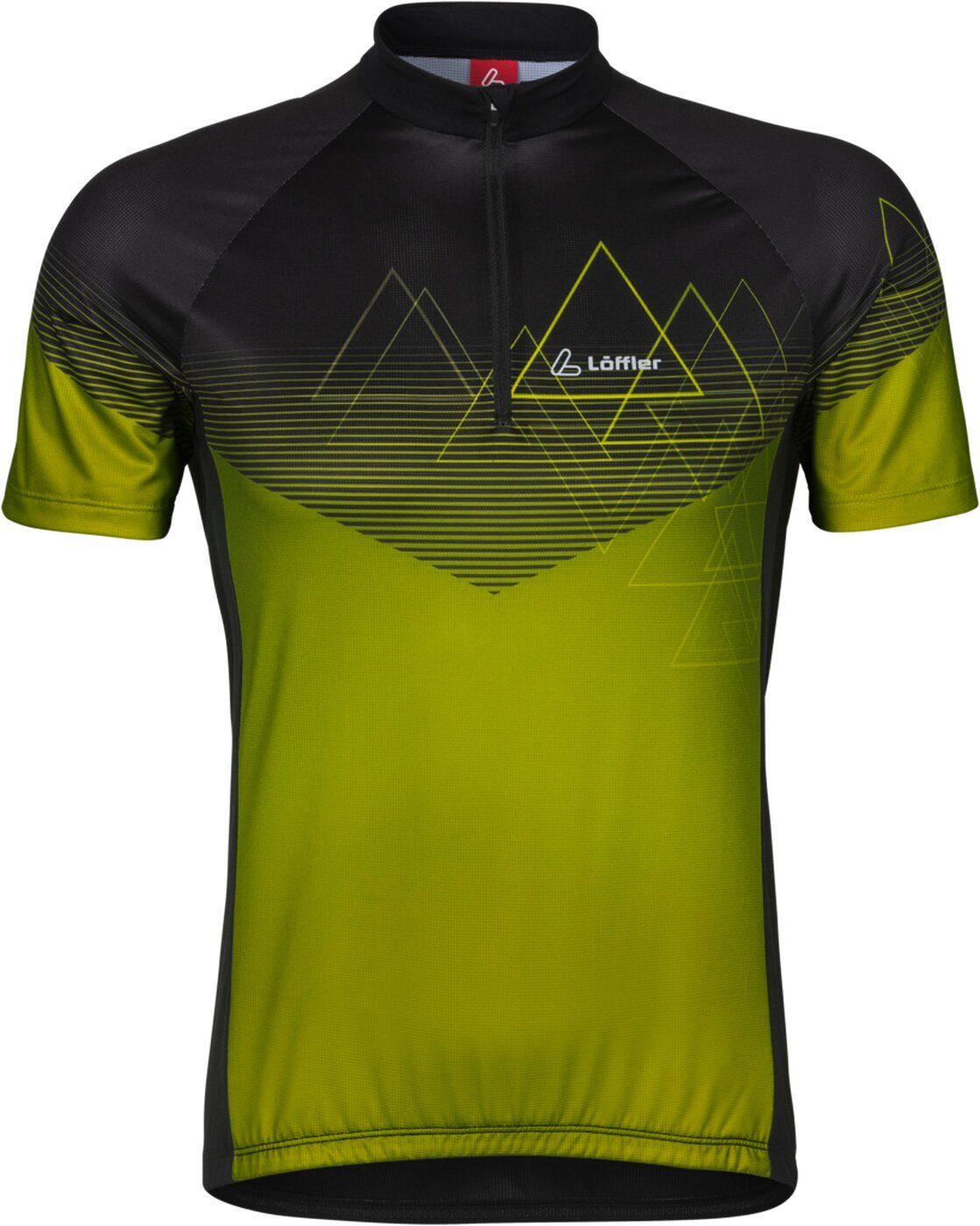 Löffler Radtrikot HR. BIKE-JERSEY PEAKS MID weiches Herren Radsporttrikot schwarz/gelb