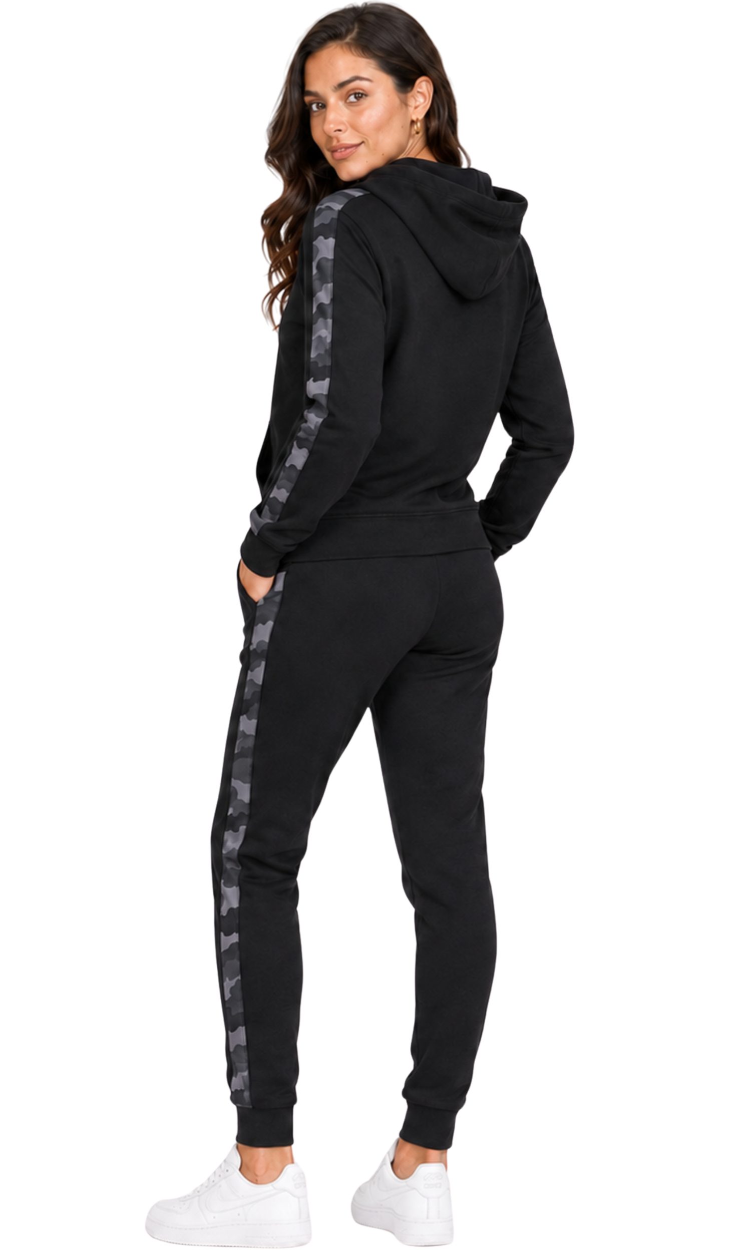 L.gonline Jogginganzug Damen Freizeitanzug, Sportlich, mit Streifen 526 (Packung, 2-tlg., im modischem Design), Fitness Freizeit Casual