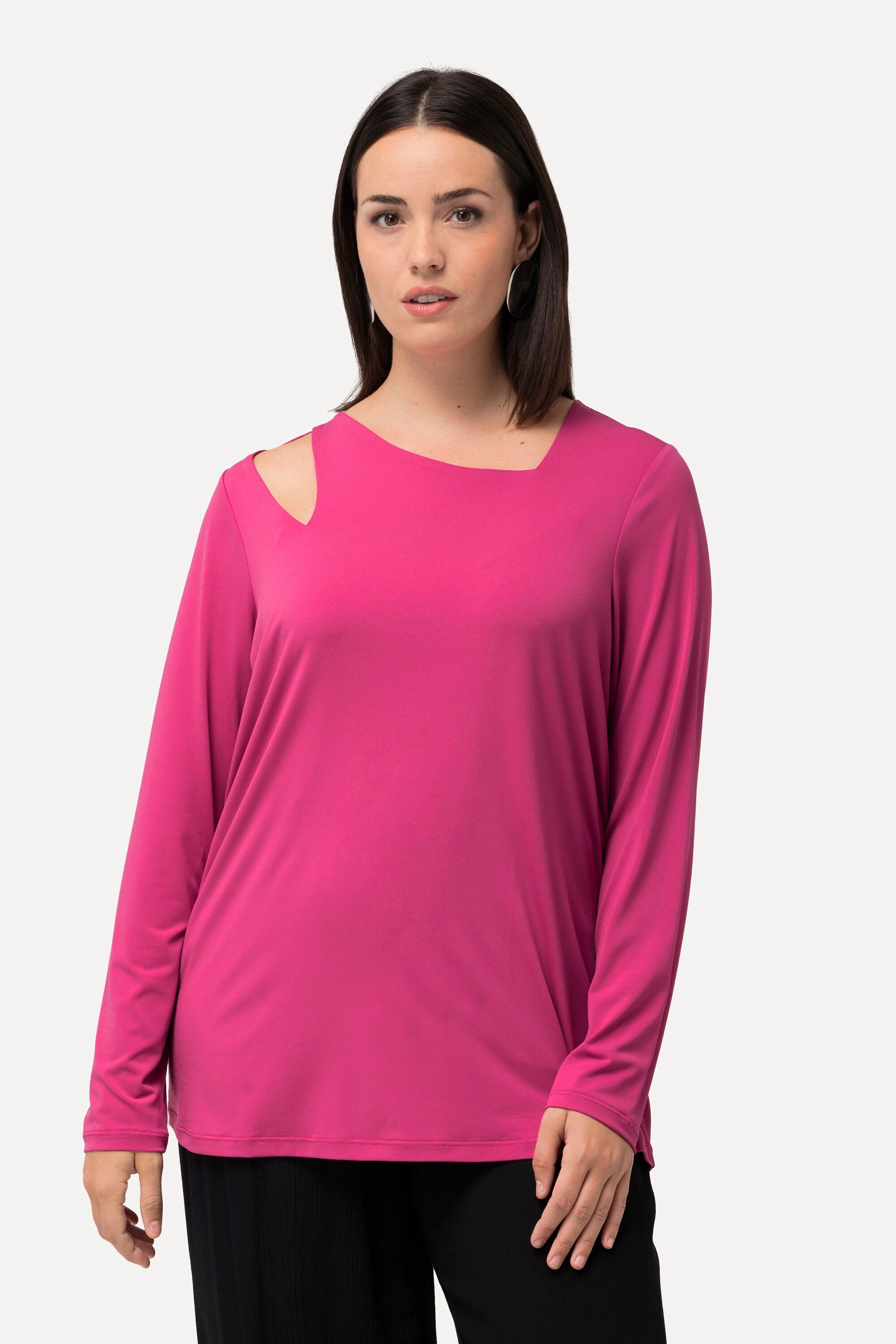 Longsleeve Shirt Cut-Out asymmetrischer Ausschnitt Langarm