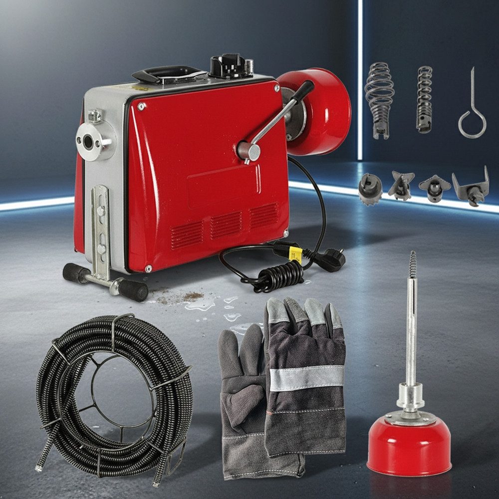 Mucola Rohrreinigungsspirale Rohrreinigungsmaschine 500W 16mm Rohrreiniger Abflussreinige, L: 36 cm, ∅ 16,00 mm, (Stück), mit Links-/Rechtlauf über Schalterstellung