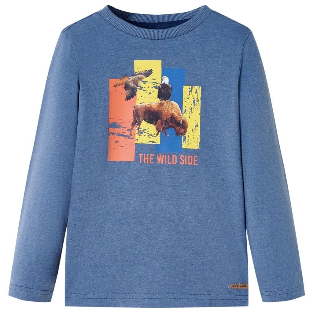 Langarmshirt Kinder-Langarmshirt Blau Melange 128