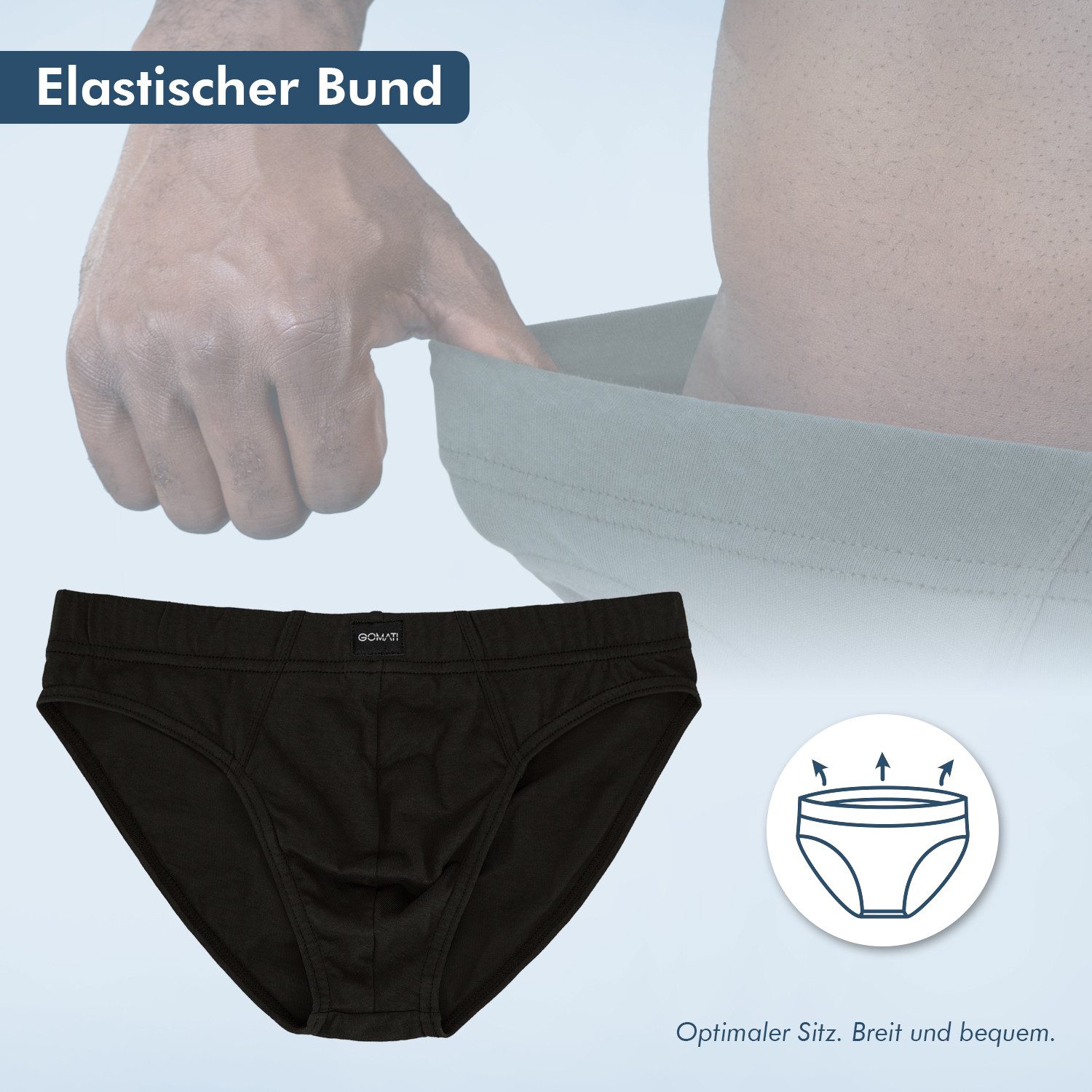 Gomati Slip 6er Pack Herren Jersey Slips Baumwoll Unterhosen – Bild 4 von 5