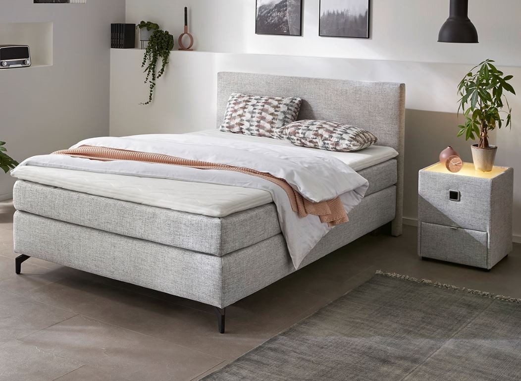 INOSIGN Boxspringbett Alinas erhältlich in den Breiten 90,140 & 180cm, mit Topper und Zierkissen, unterschiedliche Farbvarianten