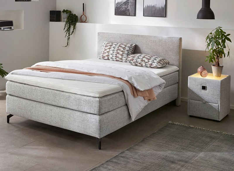 INOSIGN Boxspringbett Alinas, mit Topper und Zierkissen, unterschiedliche Farbvarianten und Breiten