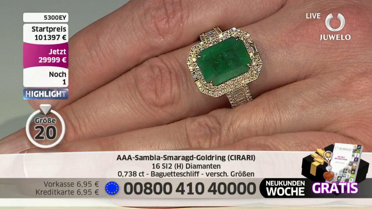 Cavill Diamantring Schicker sambischer Smaragd 18K günstig online kaufen