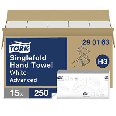 TORK Papierhandtuch Advanced, 2-lagig, Tissue mit Z-Falzung, 25x23 cm, 3750 Blatt