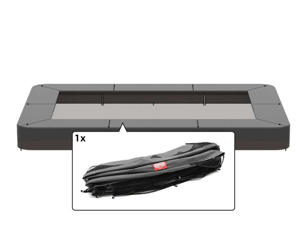Trampolin-Randabdeckung Ersatzteil 330 cm rechteckig grau - EazyFit InGround Federabdeckung