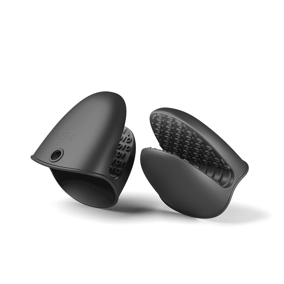 Hoffmann Germany Topfhandschuhe Silikon Fingerschutz 2er-Set anthrazit – 230°C hitzebeständig, (Set, 2-tlg., 2x Fingerschutz), spülmaschinenfest, lebensmittelecht, Backplatten & Töpfe