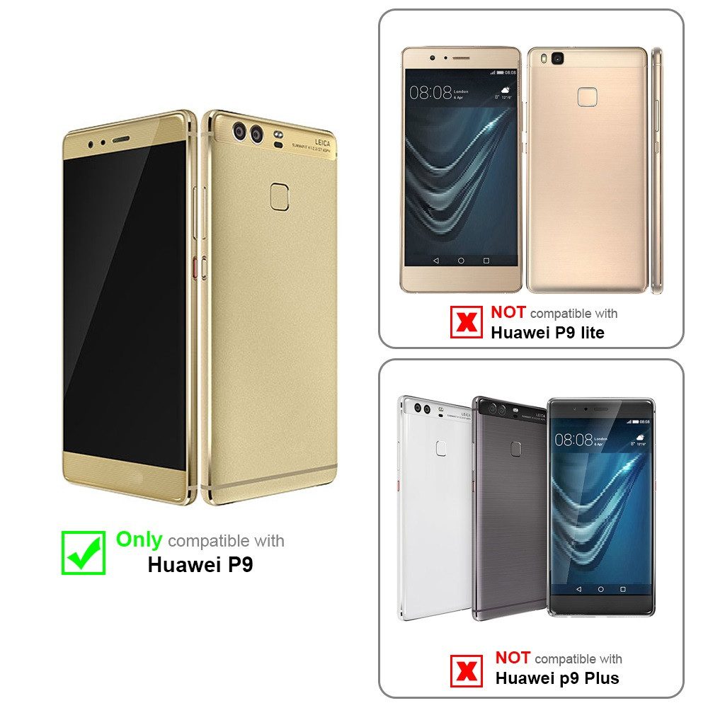 Cadorabo Handyhülle für Huawei P9 Hülle Huawei P9, Hülle Schutzhülle Blumen Flower mit Standfunktion Kartenfach Magnet