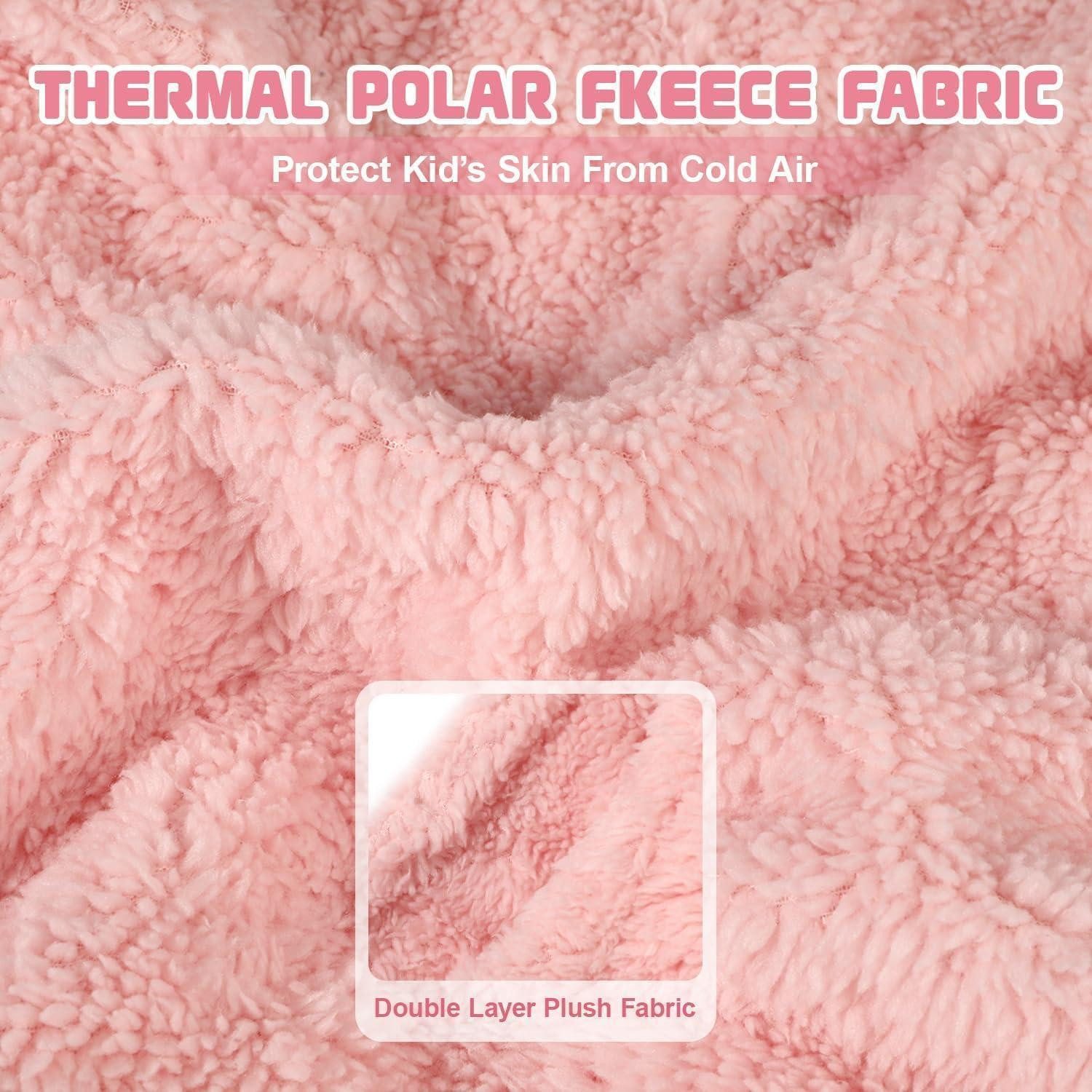 LuxusKollektion Schlupfmütze Schlupfmütze Fleece Baby Kinder Winter Thermo Sturmhaube Rosa M
