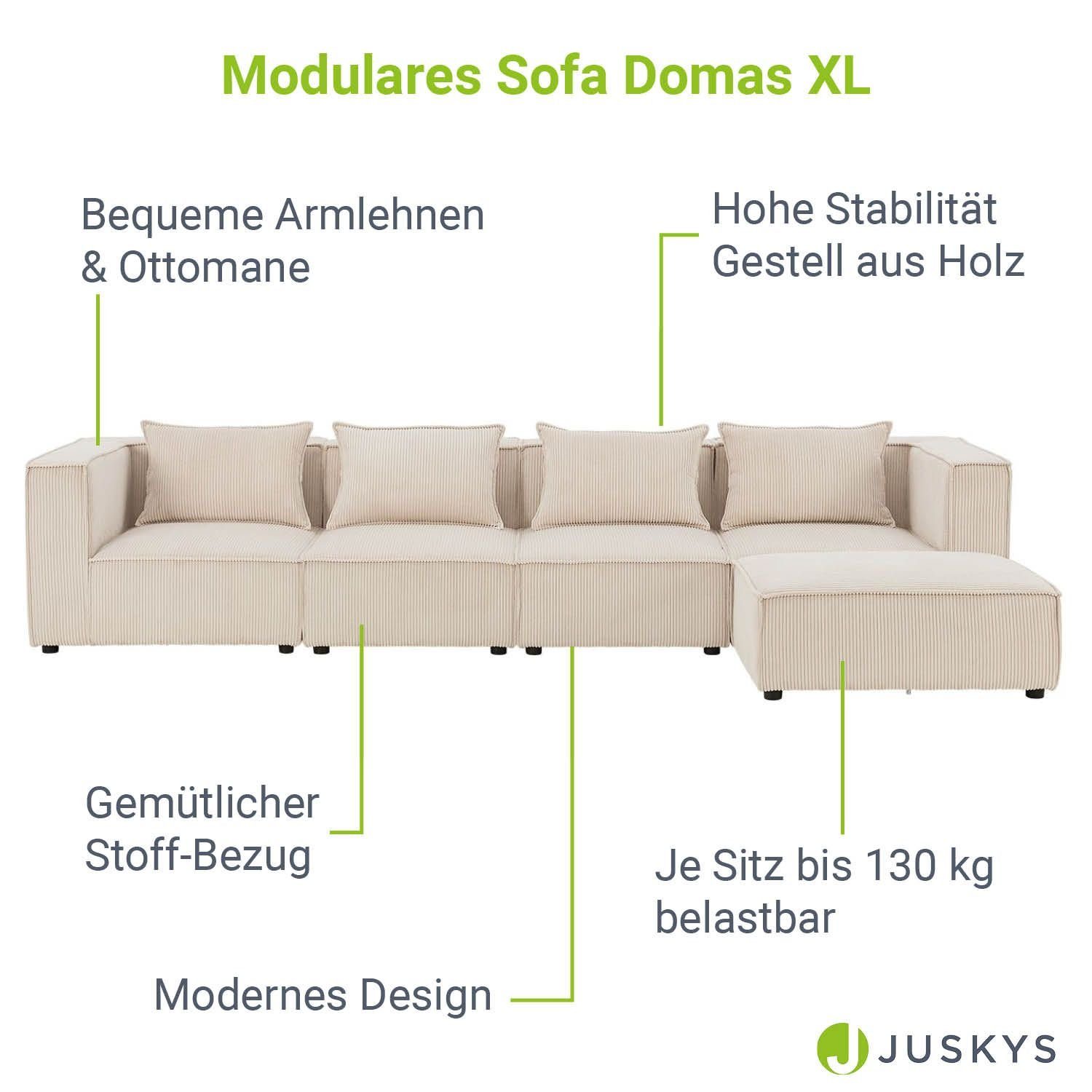 Ecksofa Juskys Domas, Kissen mit 4 & Teile, für modulare mane XL, Sitzer Couch 5 Wohnzimmer,