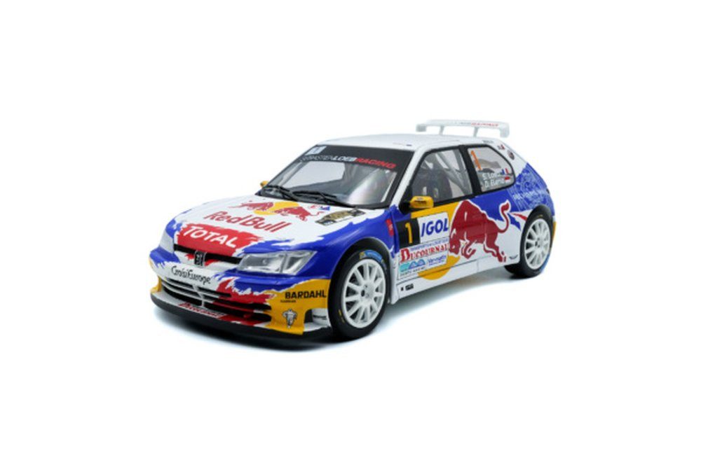 Modellauto Peugeot 306 Maxi #1 Rallye du Var 2017 weiß Loeb Elena