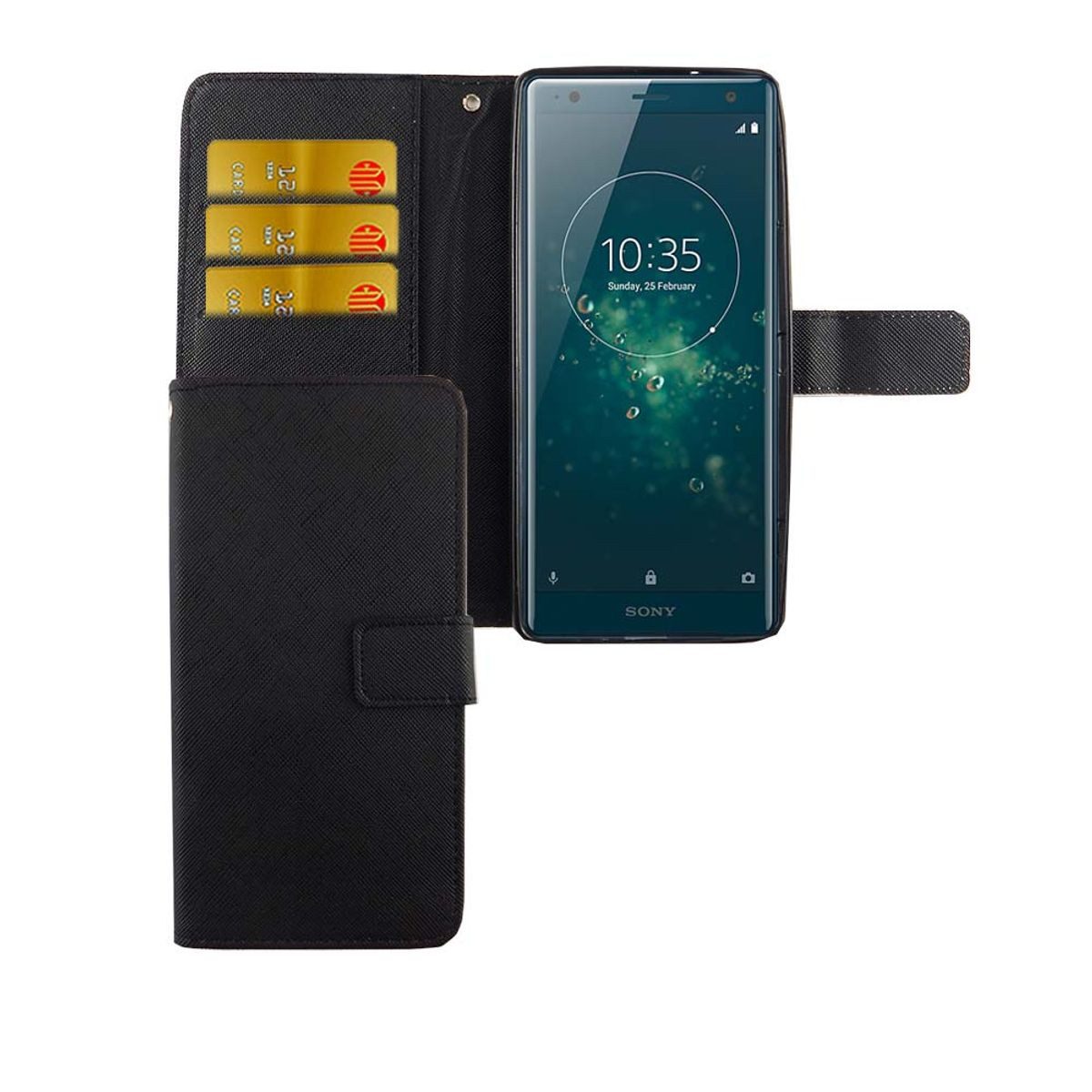 König Design Handyhülle Sony Xperia XZ2, Sony Xperia XZ2 Handyhülle Bookcover Schwarz