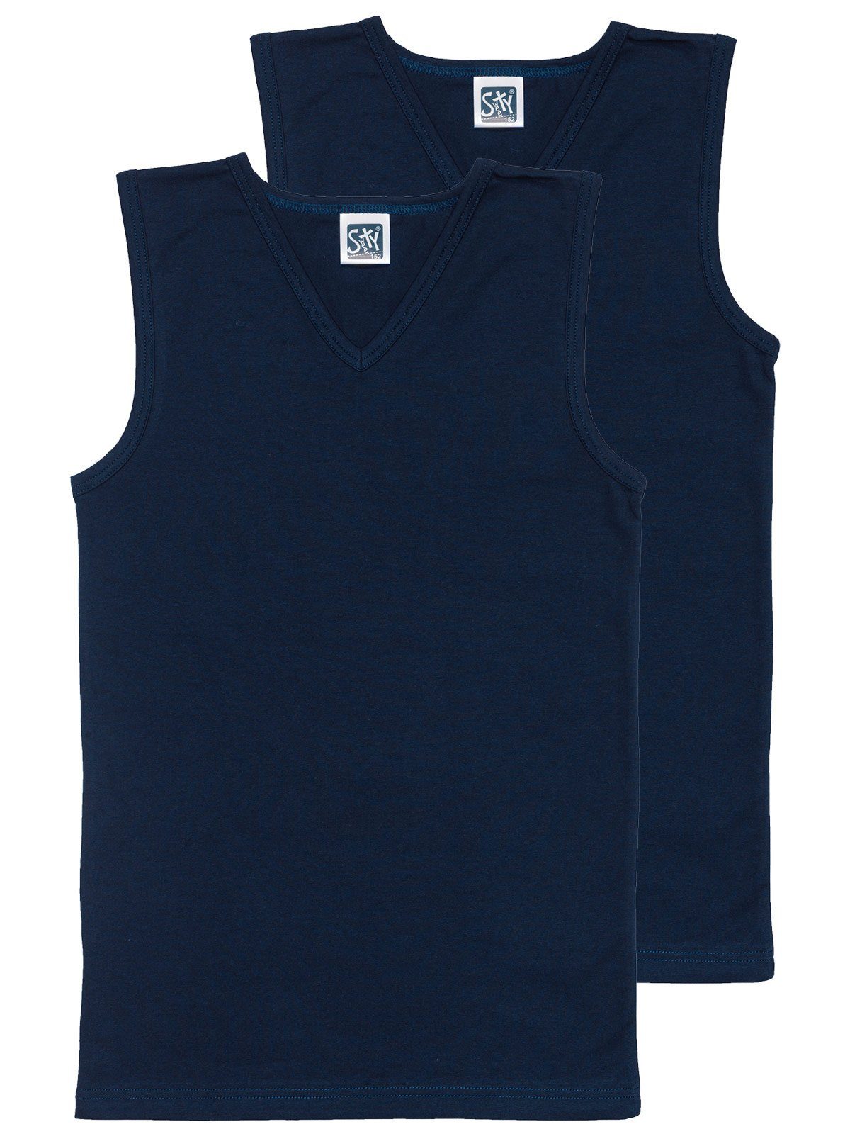 Sweety for Kids Unterhemd 2er Sparpack Knaben City Shirt Single Jersey (Spar-Set, 2-St) hohe Markenqualität navy