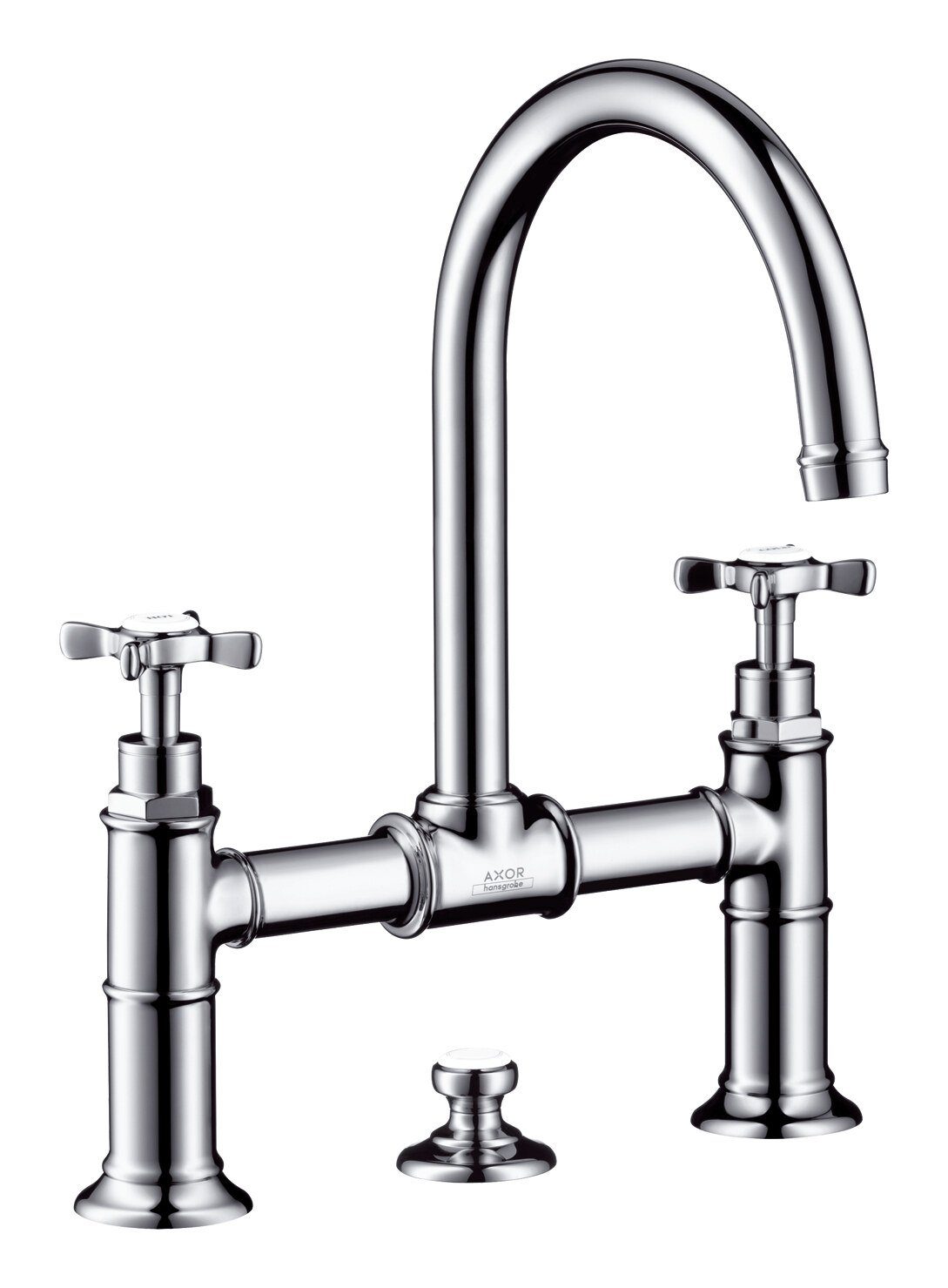 hansgrohe Waschtischarmatur Axor Montreux 220 2-Griff Kreuzgriff mit Zugstangen-Ablaufgarnitur - Chrom