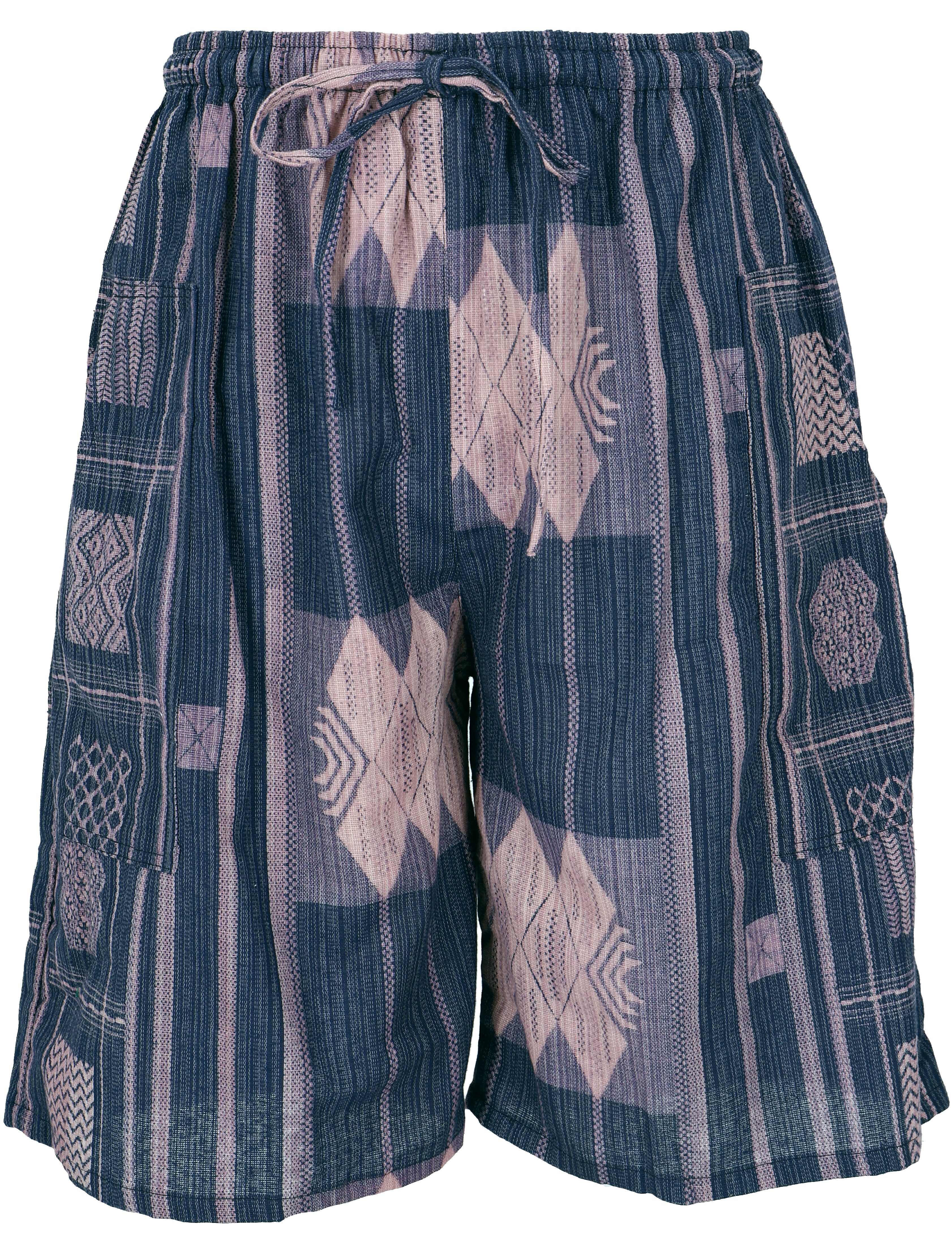 Guru-Shop Relaxhose Ethno Yogashorts, Ikat Shorts - blau Hippie, Ethno Styl günstig online kaufen