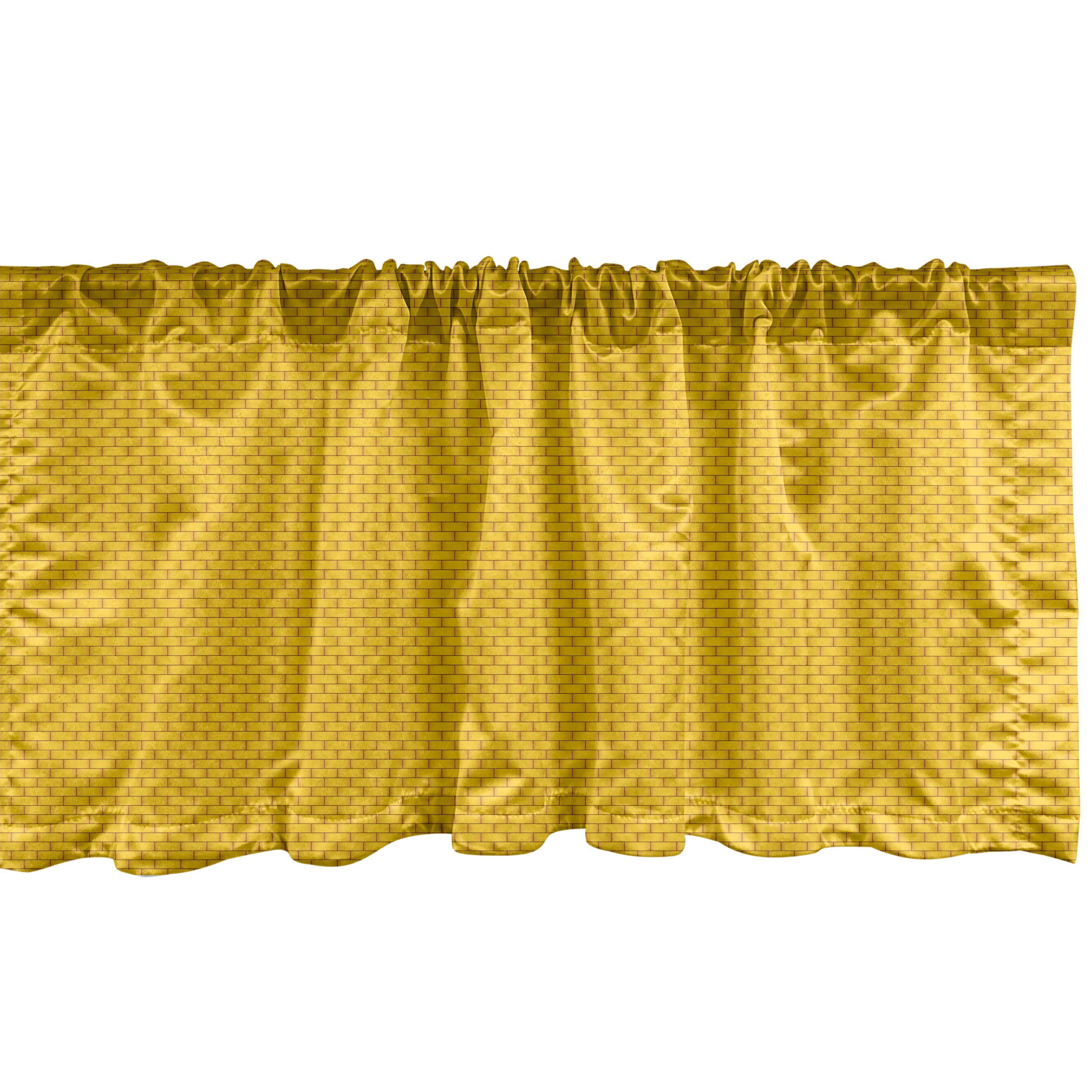 Scheibengardine Microfaser, mit Backstein Symmetric Vorhang Dekor Volant Rectangles für Klassische Küche Abakuhaus, Schlafzimmer Stangentasche,