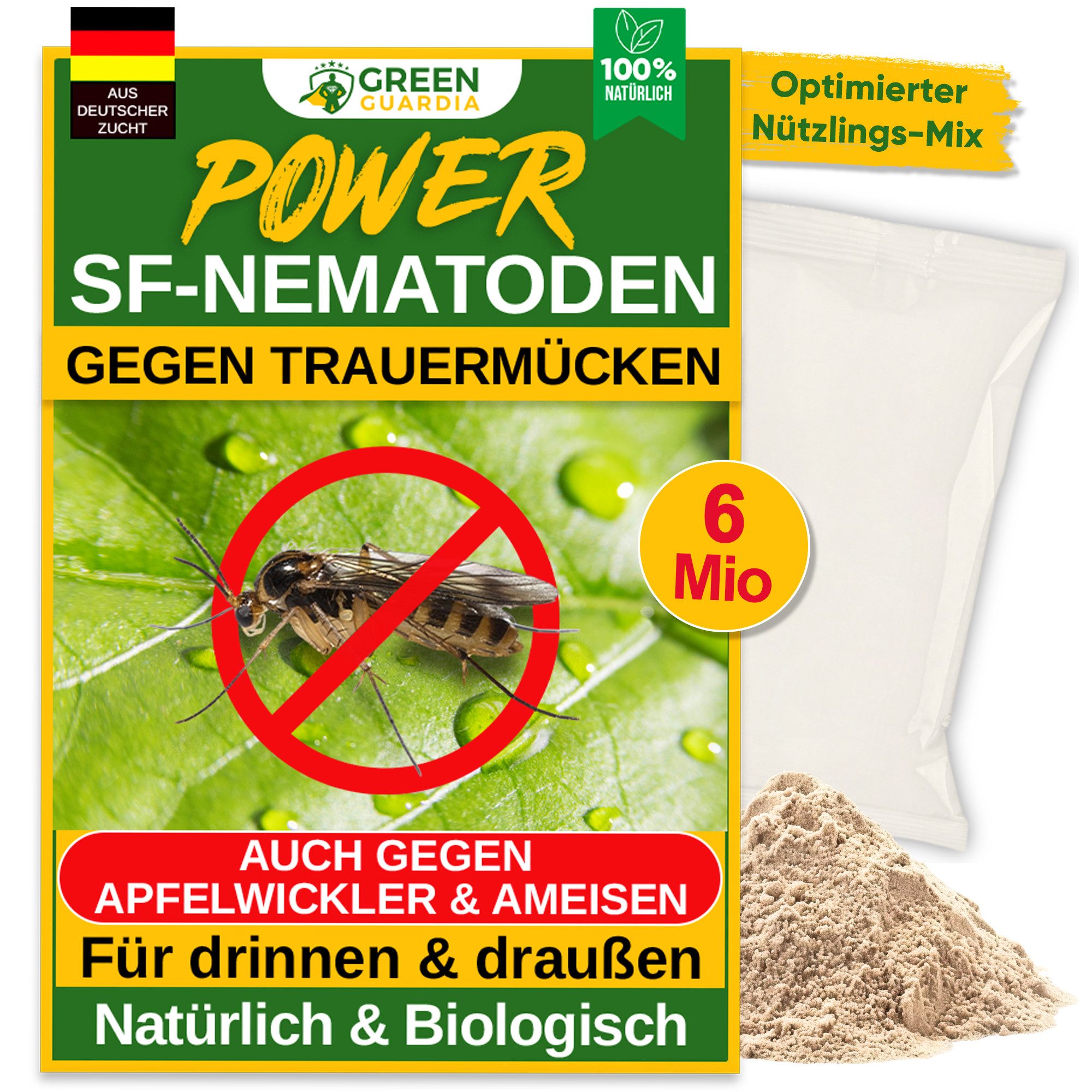 Insektenvernichter SF-Nematoden gegen Trauermücken - 100% natürlich und chemiefrei