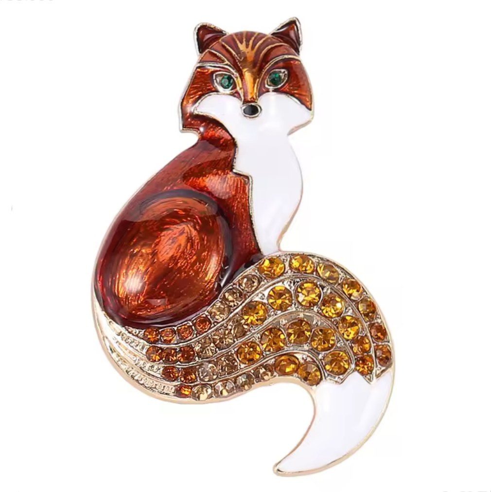 Dark-Desires Brosche Nostalgische Brosche Fuchs rostrot, Damen Brosche vint günstig online kaufen