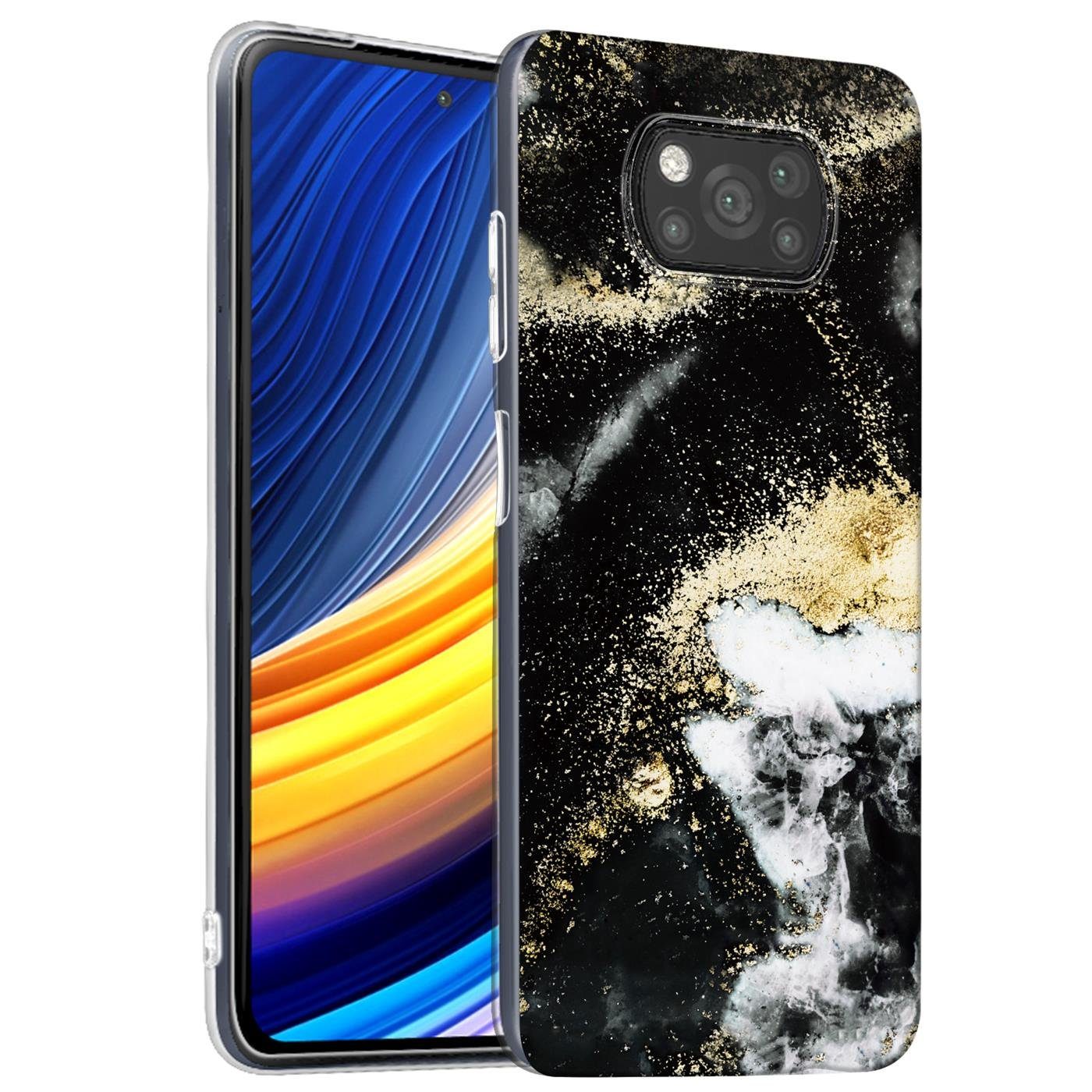 CoolGadget Handyhülle Marmor Slim Case für Xiaomi Poco X3 Pro 6,67 Zoll, Hülle Dünne Silikon Schutzhülle für Poco X3 Pro, Poco X3 Hülle