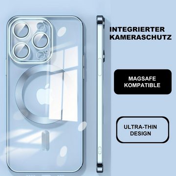 Numerva Handyhülle Magsafe Handy Hülle für Apple iPhone 14 Pro Max, Schutzhülle TPU Case Cover Bumper Magsafe Magnet und Kameraschutzglas