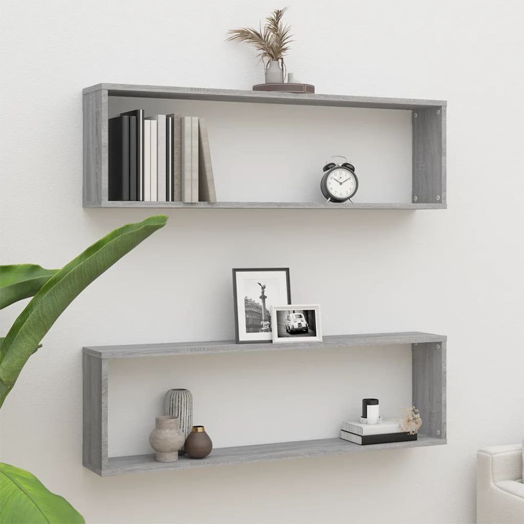 Wandregal 100 x 15 x 30 cm in Grau Sonoma aus Holzwerkstoff