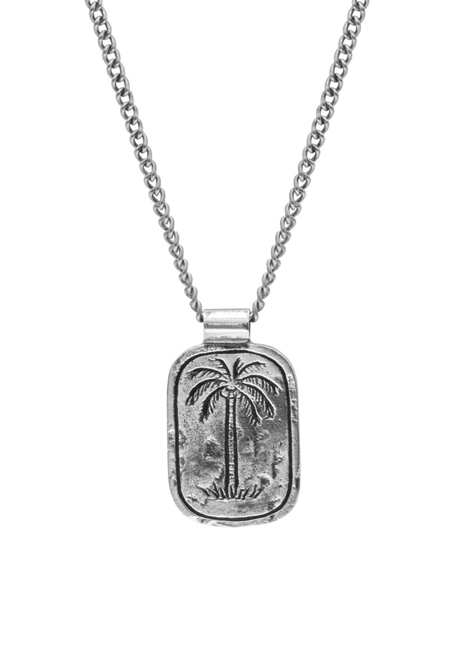 HAZE & GLORY Kette mit Anhänger Plättchen - Coconut Society Palme 925 Silber, Palme