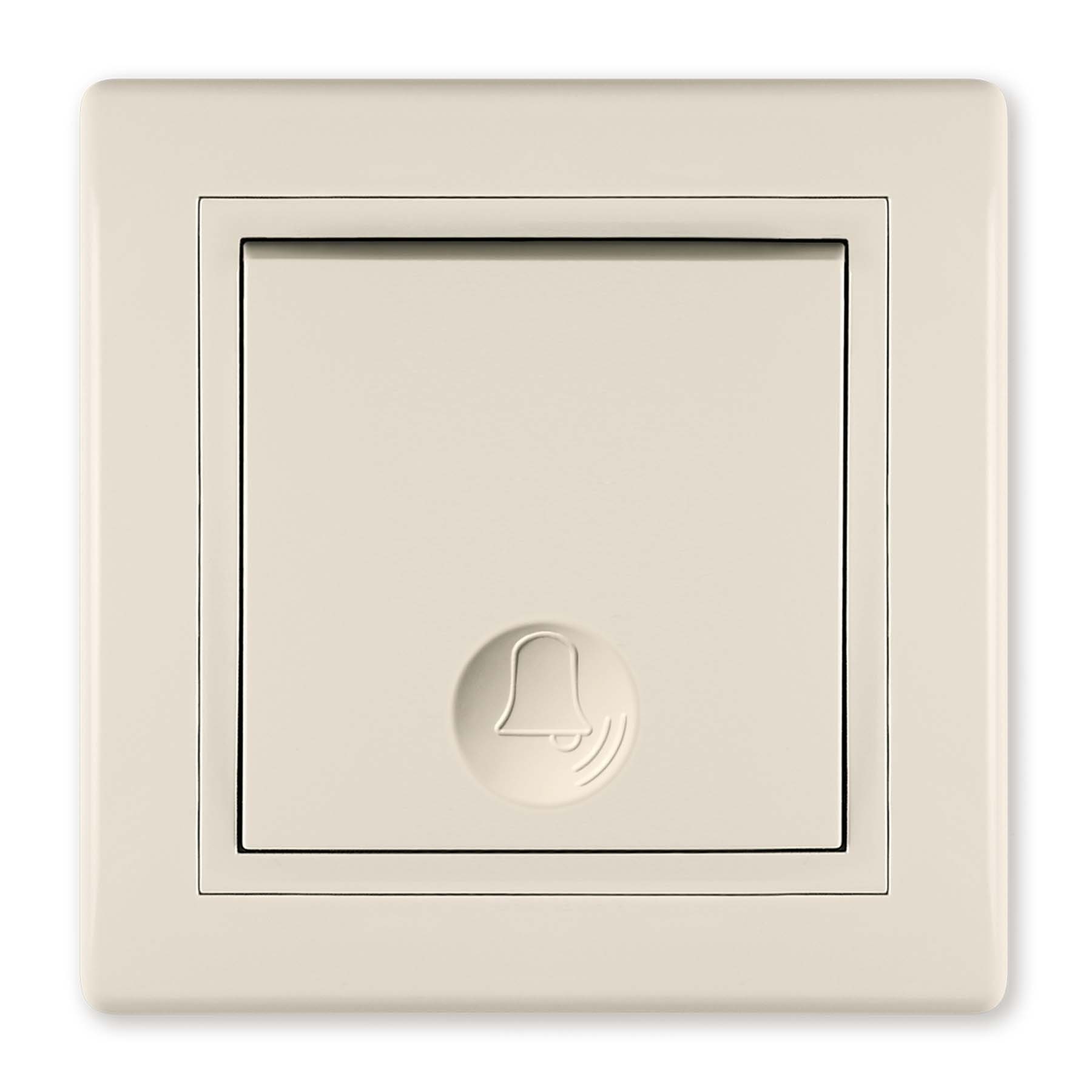 Aling Conel Выключатель Klingeltaster 10AX/250V~ inkl.Rahmen (komplett) Beige (RAL 1013) (Packung), VDE-zertifiziert