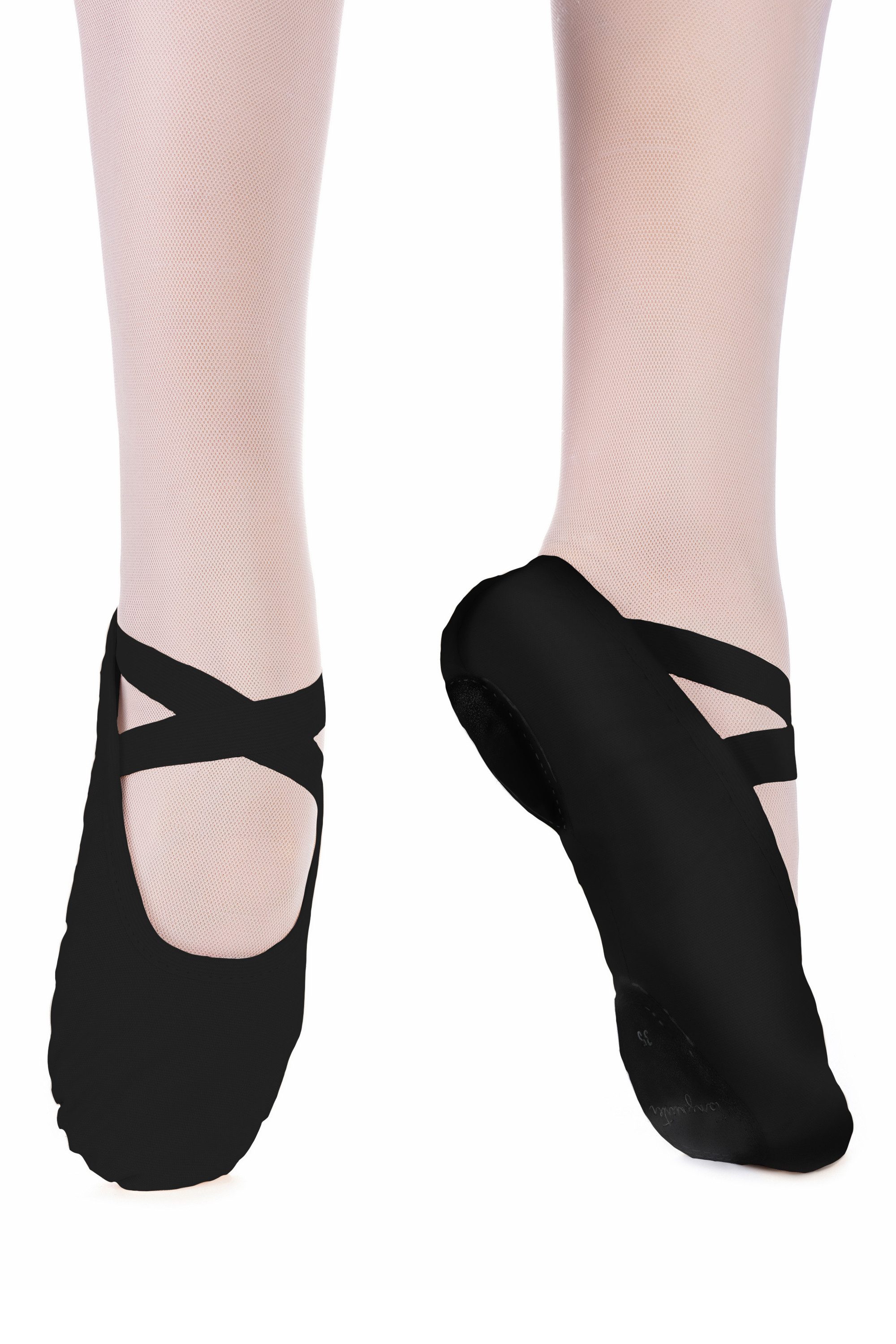 tanzmuster Ballettschuhe Leon aus 100 % Baumwolle Tanzschuh Ballettschläppchen für Kinder und Erwachsene