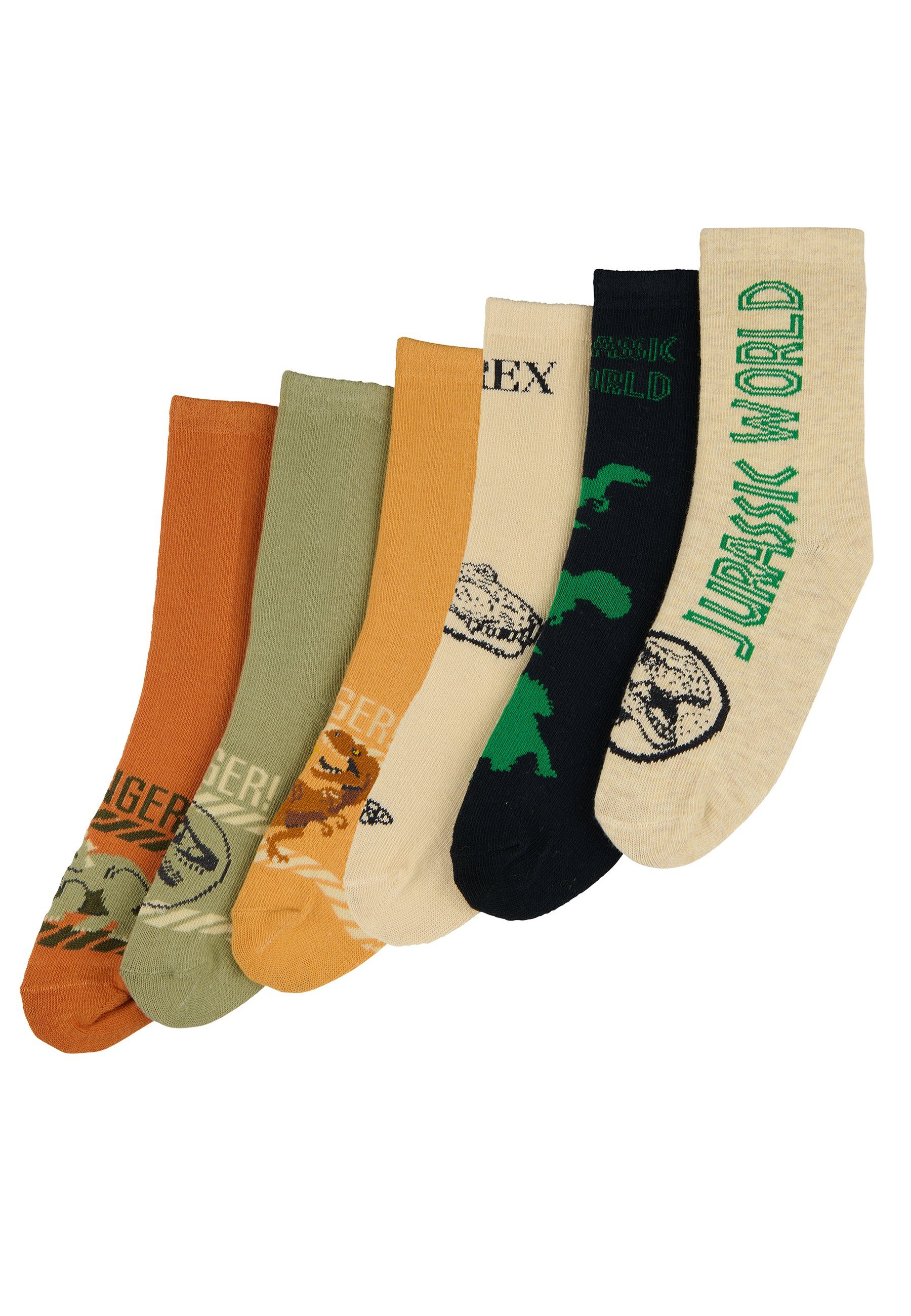 ONOMATO! Socken Jurassic World Kinder Socken 6er Pack (6-Paar)